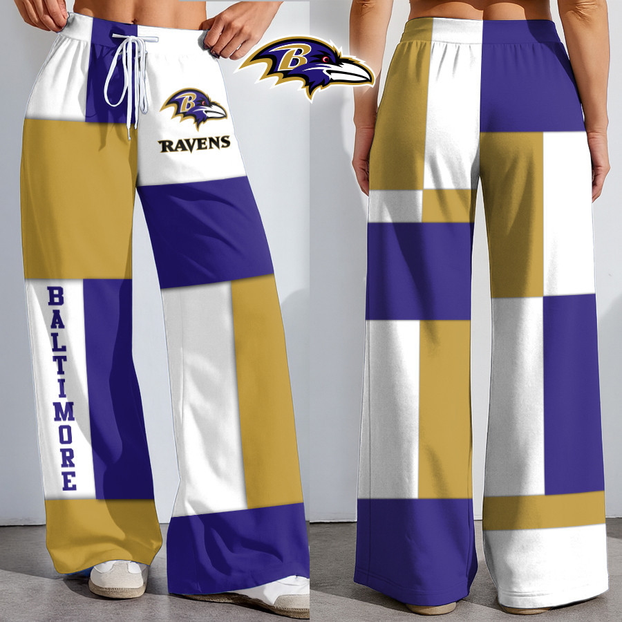 Baltimore Ravens | Premium NFL Color Block Football High-Stretch Casual Pants HI