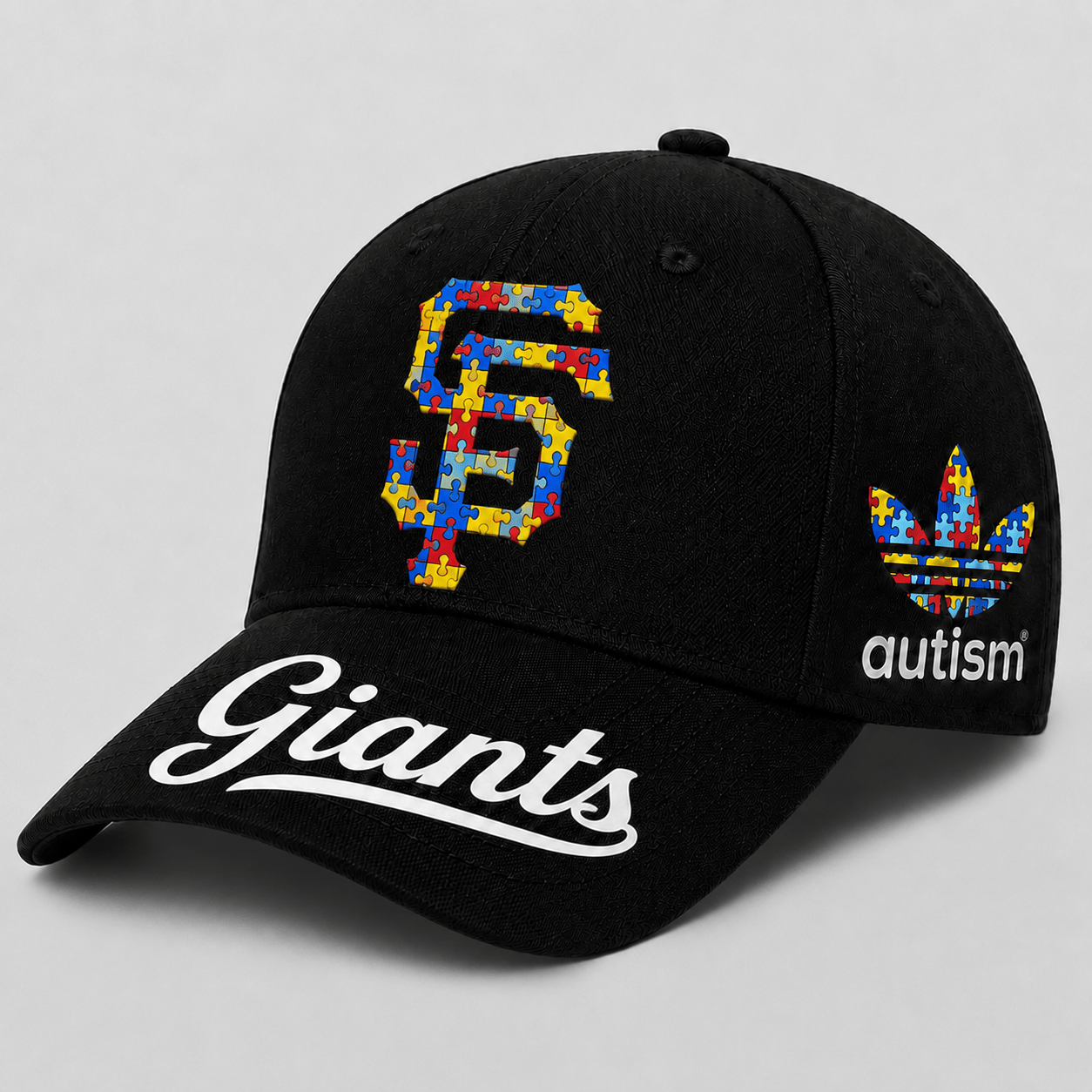 San Francisco Giants | Premium MLB Puzzle Heart Autism Baseball Cap
