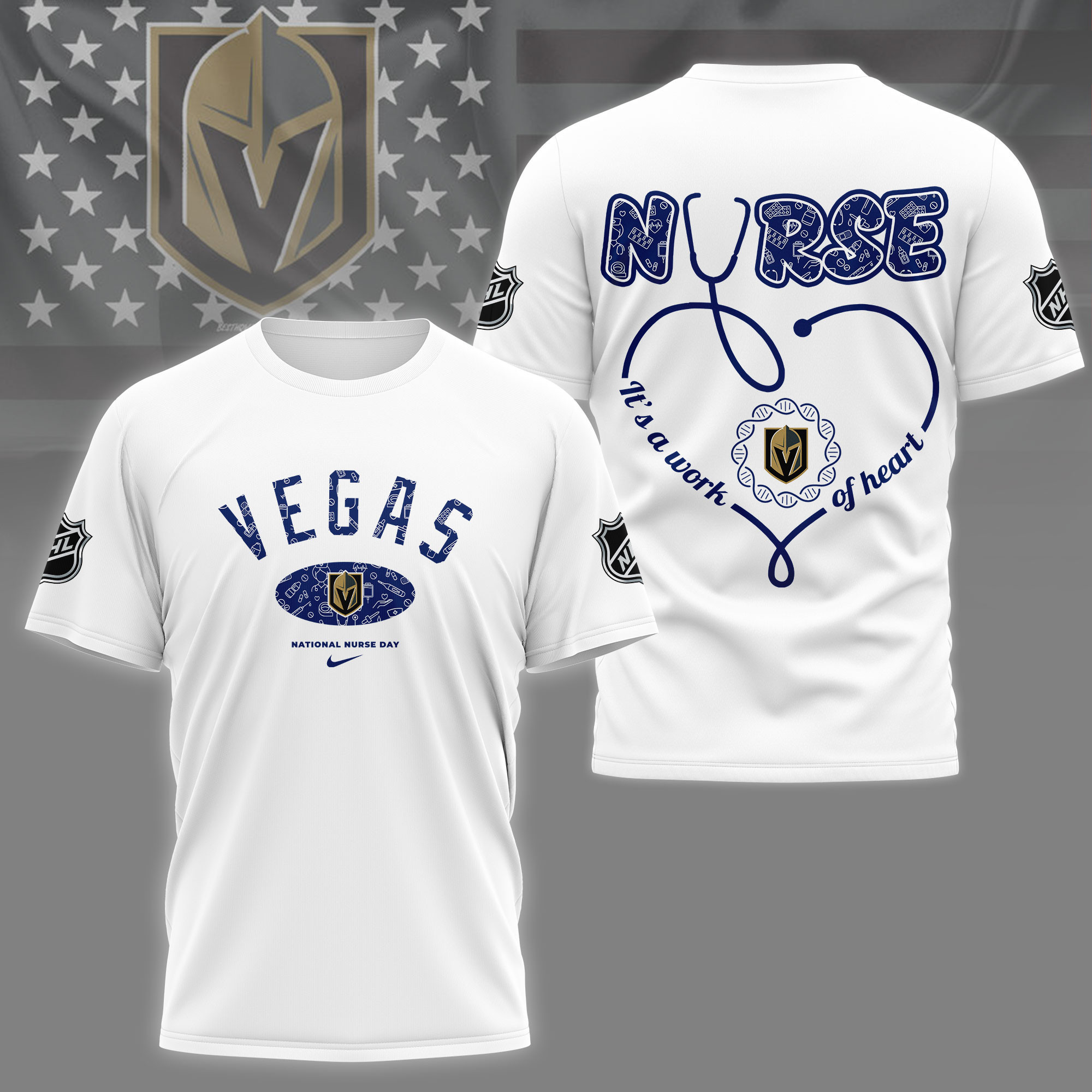 Vegas Golden Knights | Premium NHL Nurse Appreciation Month 3D Shirt NY