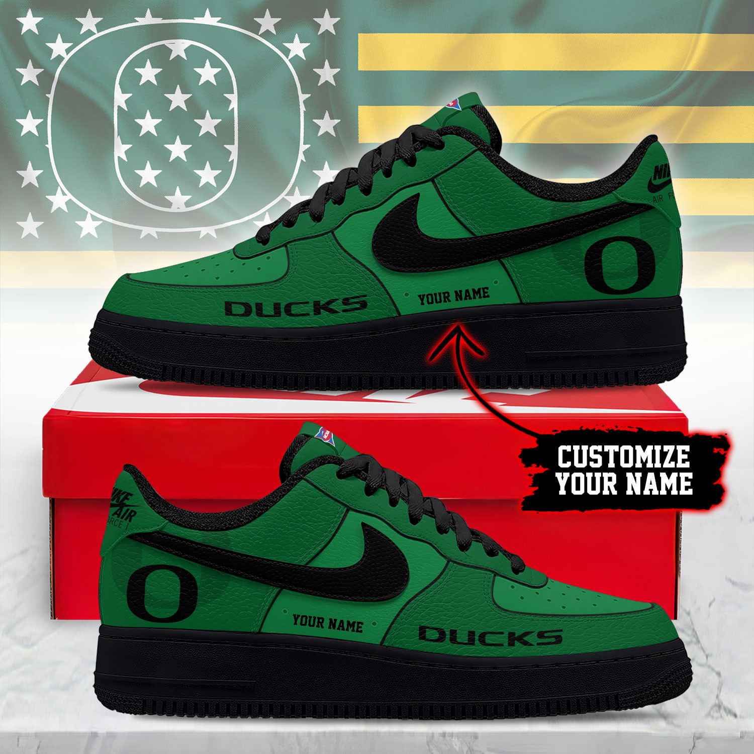 Oregon Ducks | Premium NCAA Custom AF1 Shoes NY