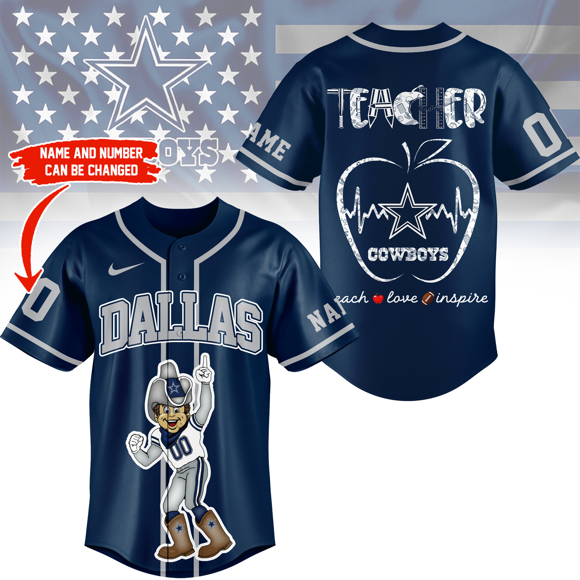 Dallas Cowboys | Premium NFL Teacher Appreciation Month Jersey Shirt NY