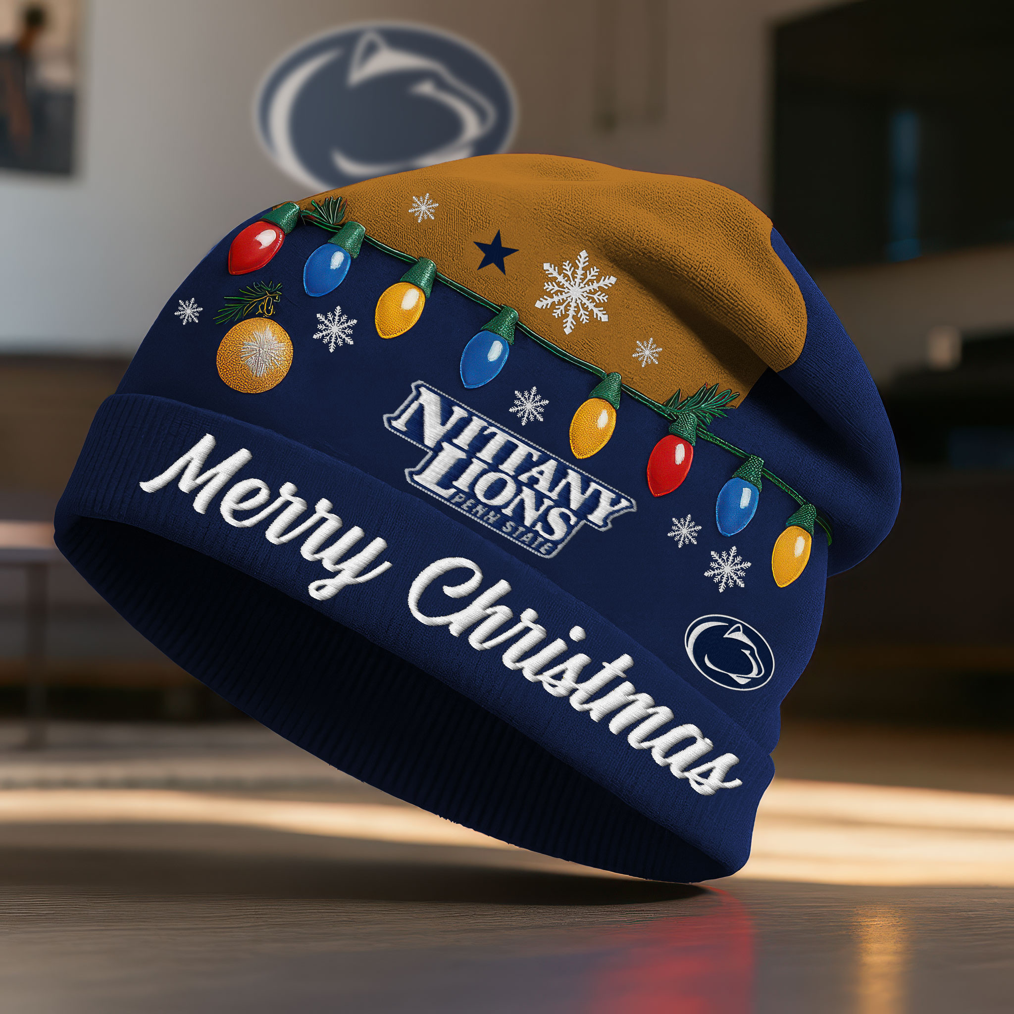 Penn State Nittany Lions | Premium NCAA Christmas Beanie Hat NY
