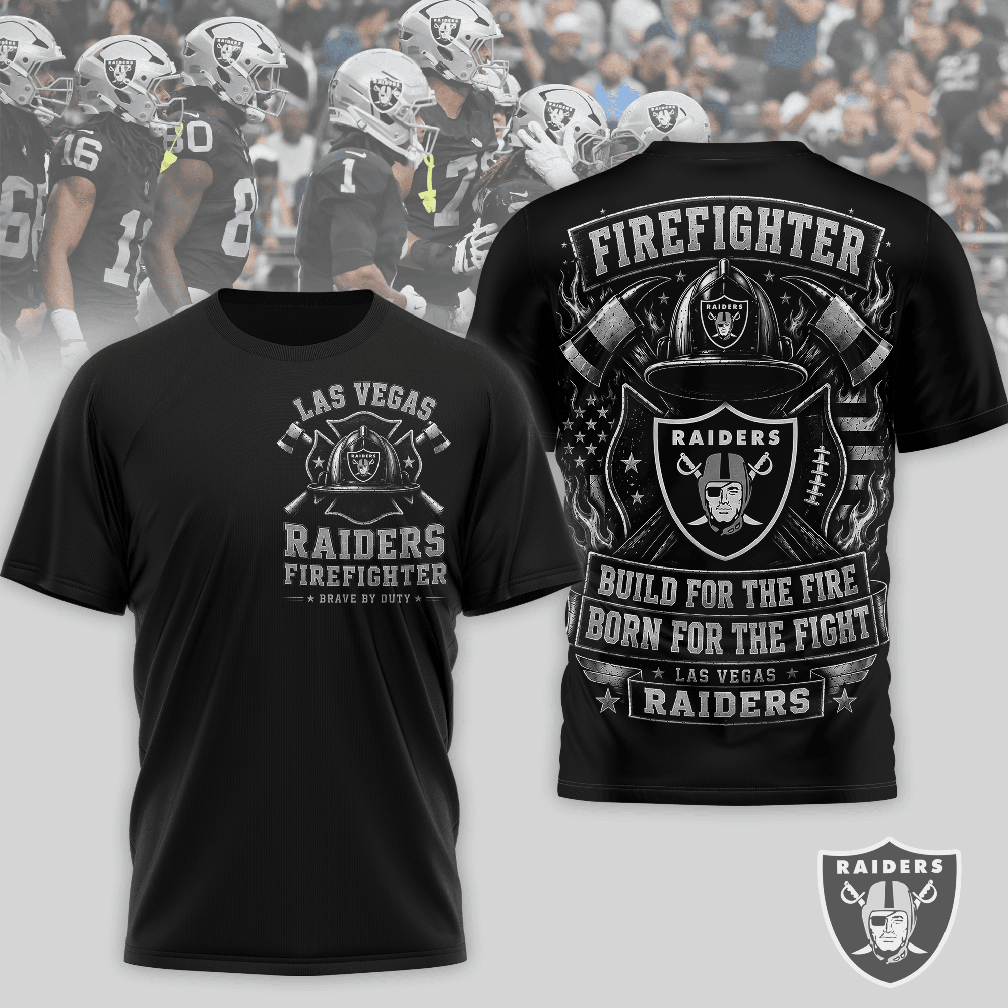 Las Vegas Raiders | Premium NFL Firefighter Tribute Team 3D Shirt NTH1