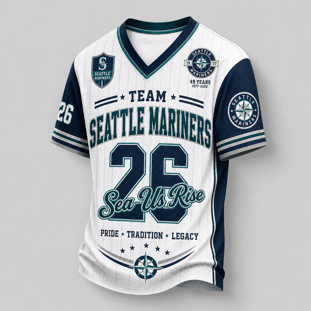 Seattle Mariners | Premium MLB Legacy Pride V-Neck Jersey