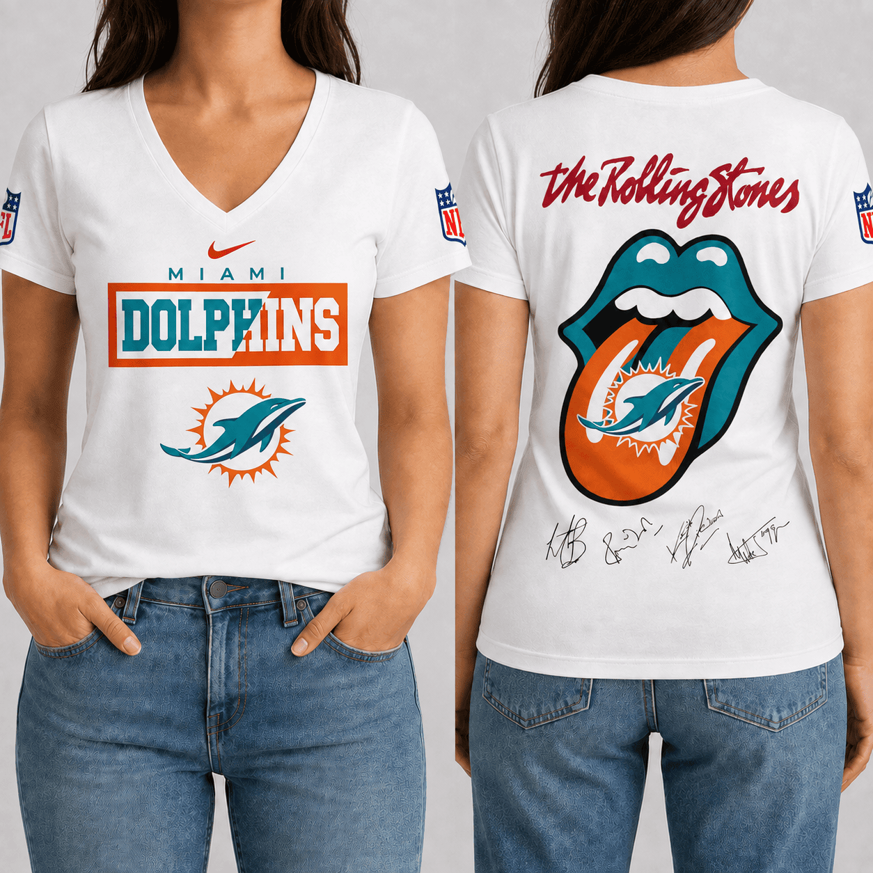 Miami Dolphins | Premium NFL Rock 'n' Roll Spirit T-Shirt TD