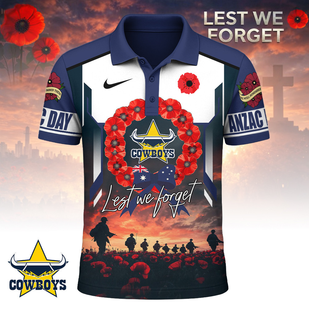 North Queensland Cowboys | Premium NRL ANZAC Day Polo Shirt TD