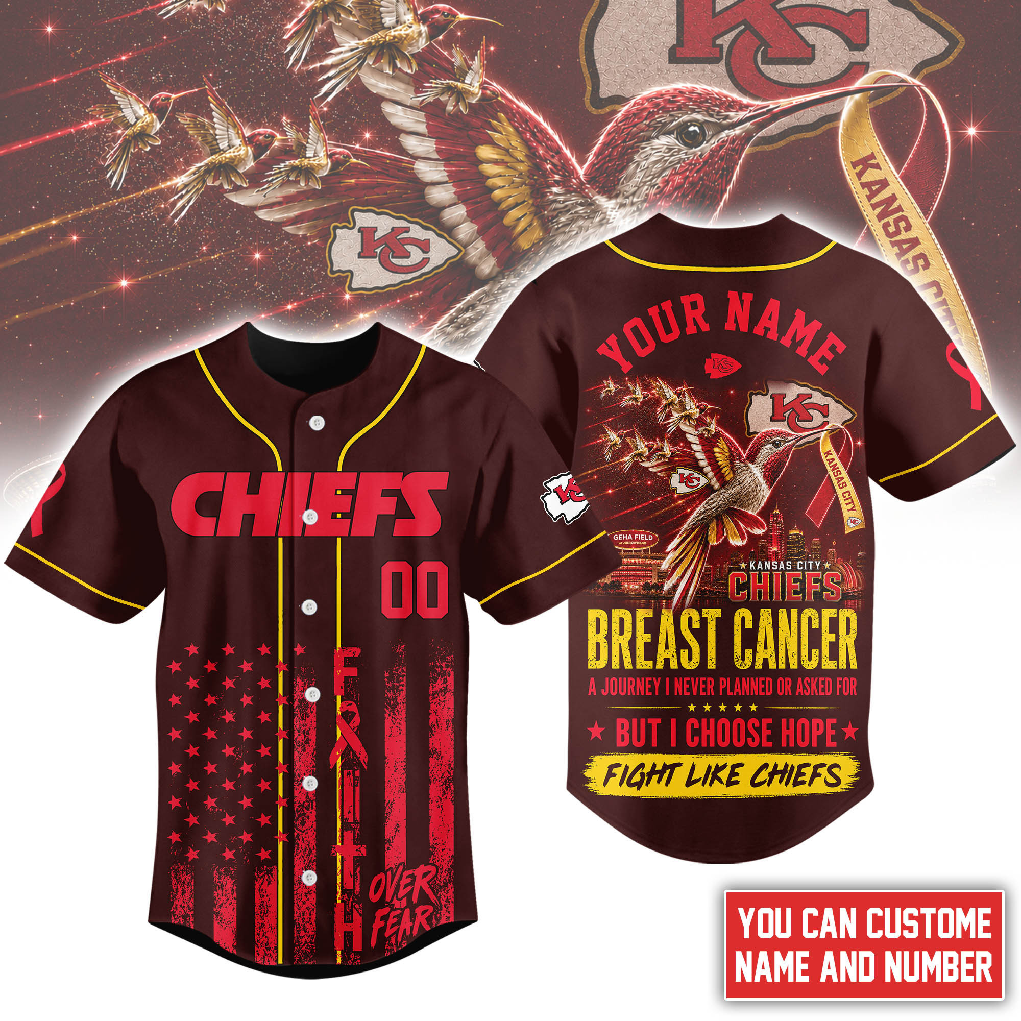 Kansas City Chiefs | Premium NFL Hope Over Fear Jersey NTH1