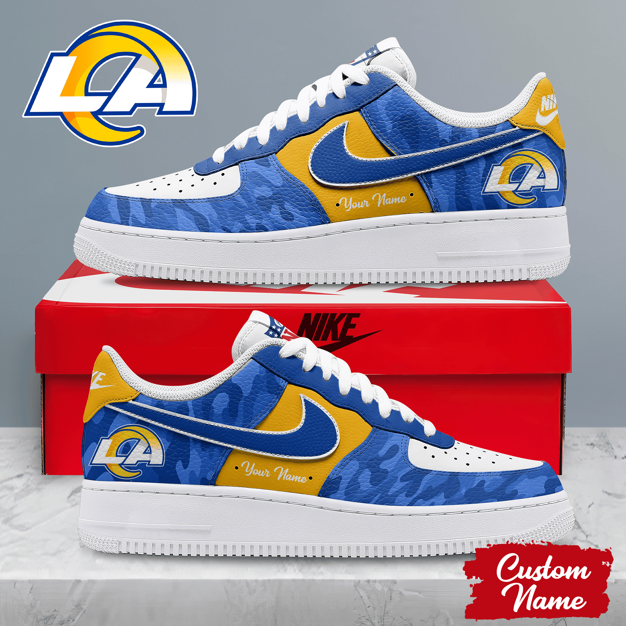 Los Angeles Rams | Premium NFL End Zone Energy AF1 Shoes NTH1