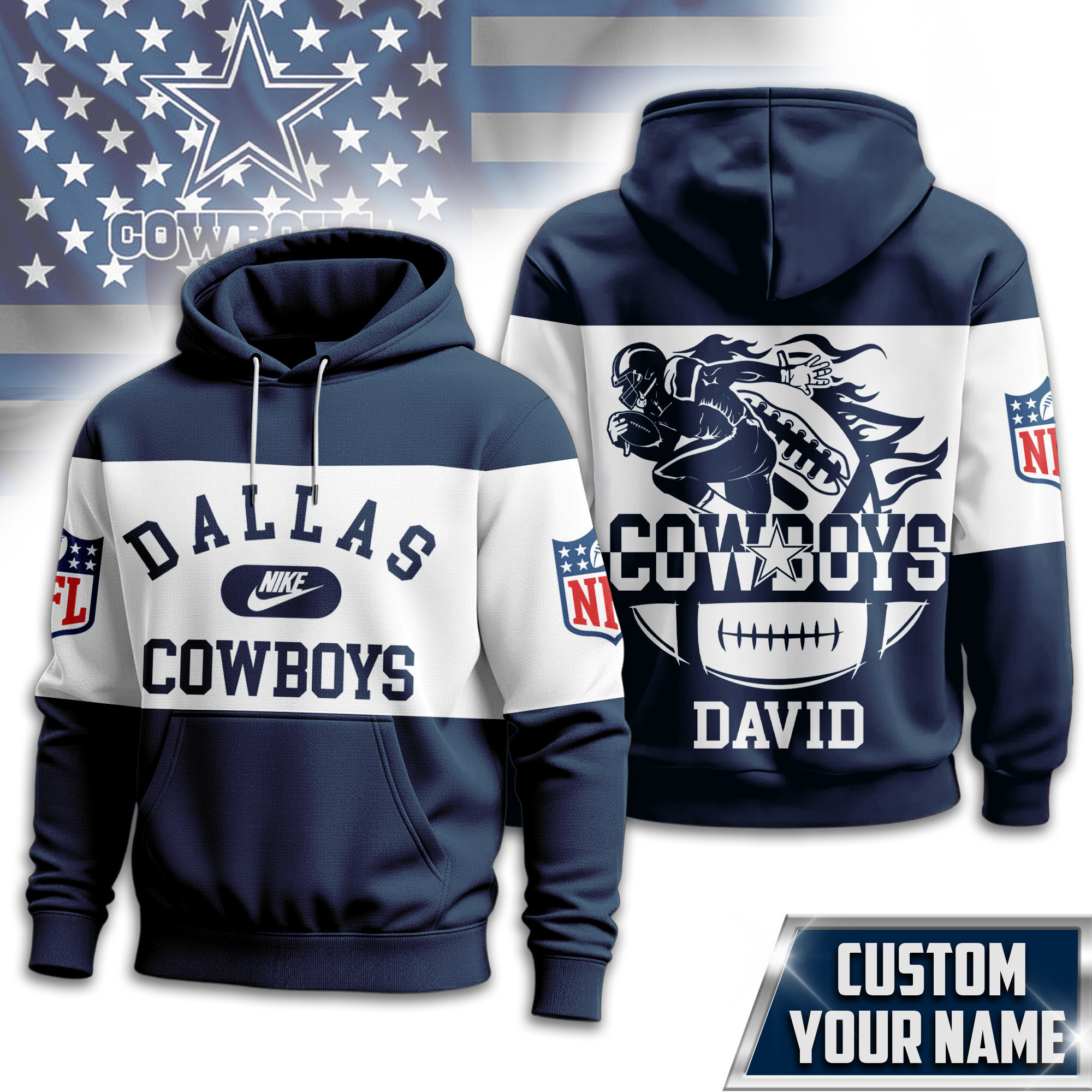 Dallas Cowboys | Premium NFL Touchdown Spirit Personalized Hoodie TD
