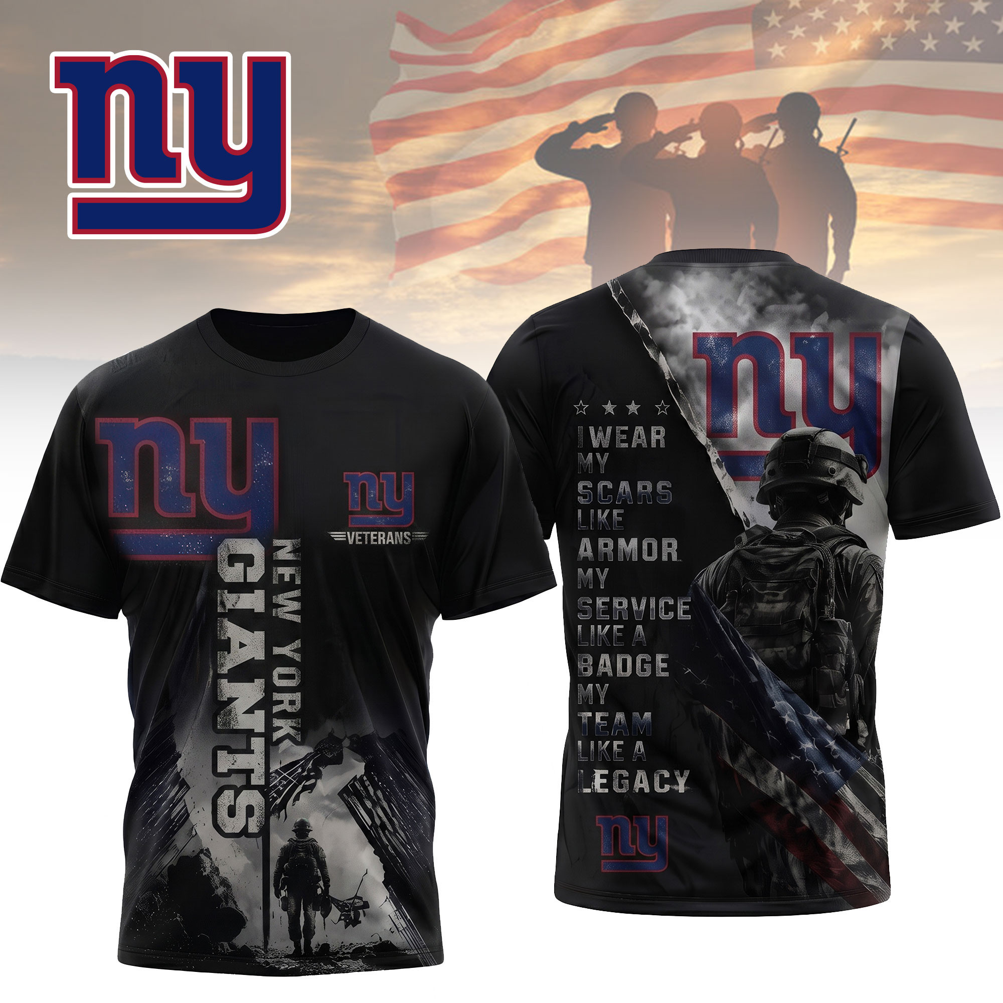 New York Giants | Premium NFL Veterans Legacy Team 3D Shirt NTH1