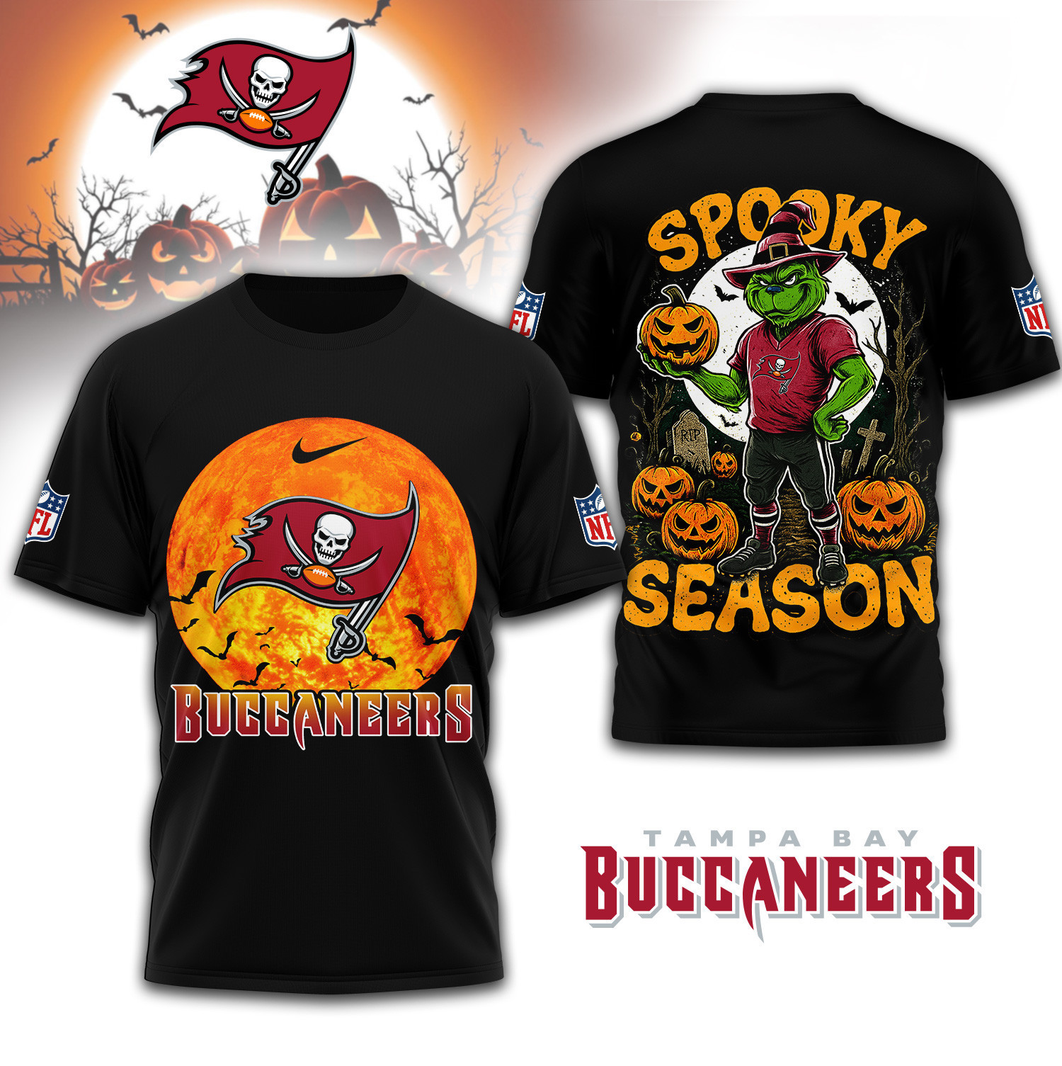 Tampa Bay Buccaneers | Premium NFL Spooky Season 3D Shirt TD