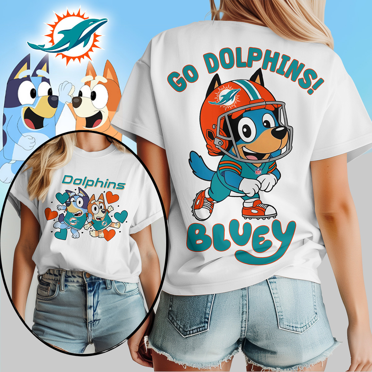 Miami Dolphins | Premium NFL Bluey Women's Shirt TD