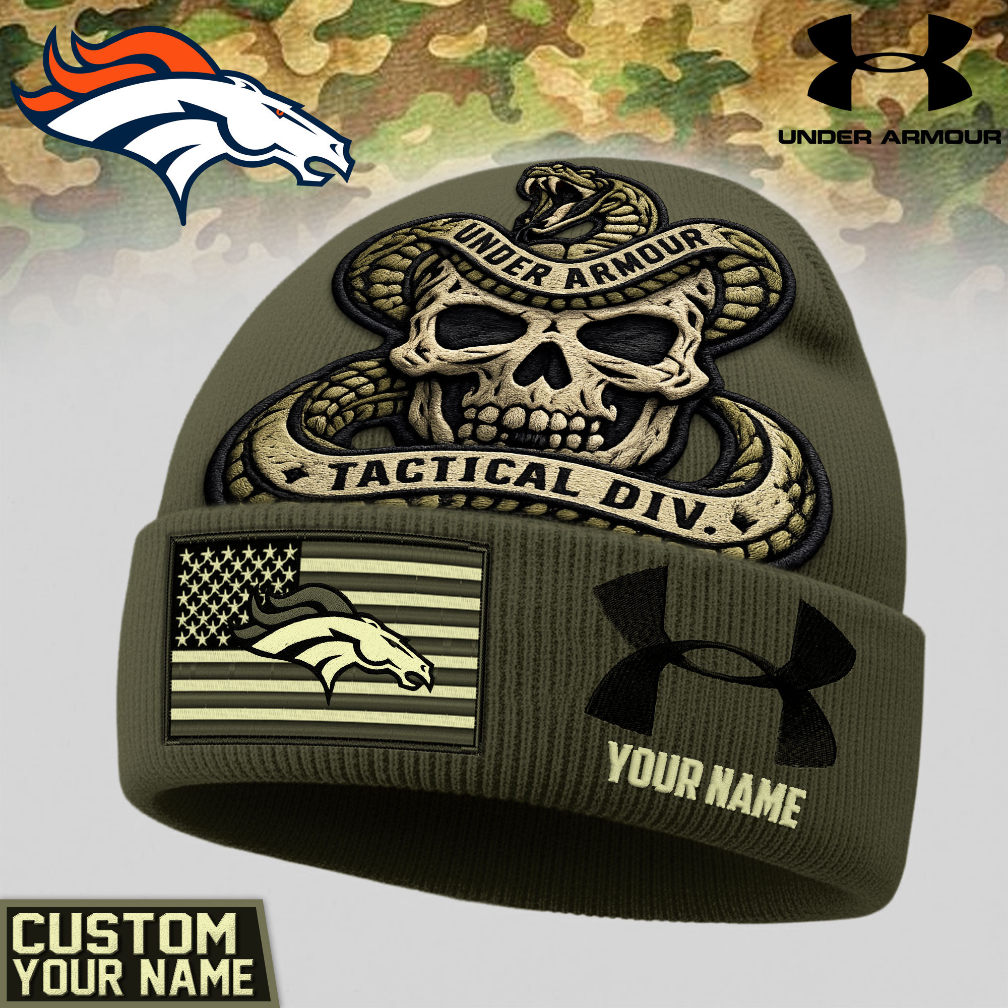 Denver Broncos | Premium NFL Tactical DIV Under Armour Beanie Hat TD