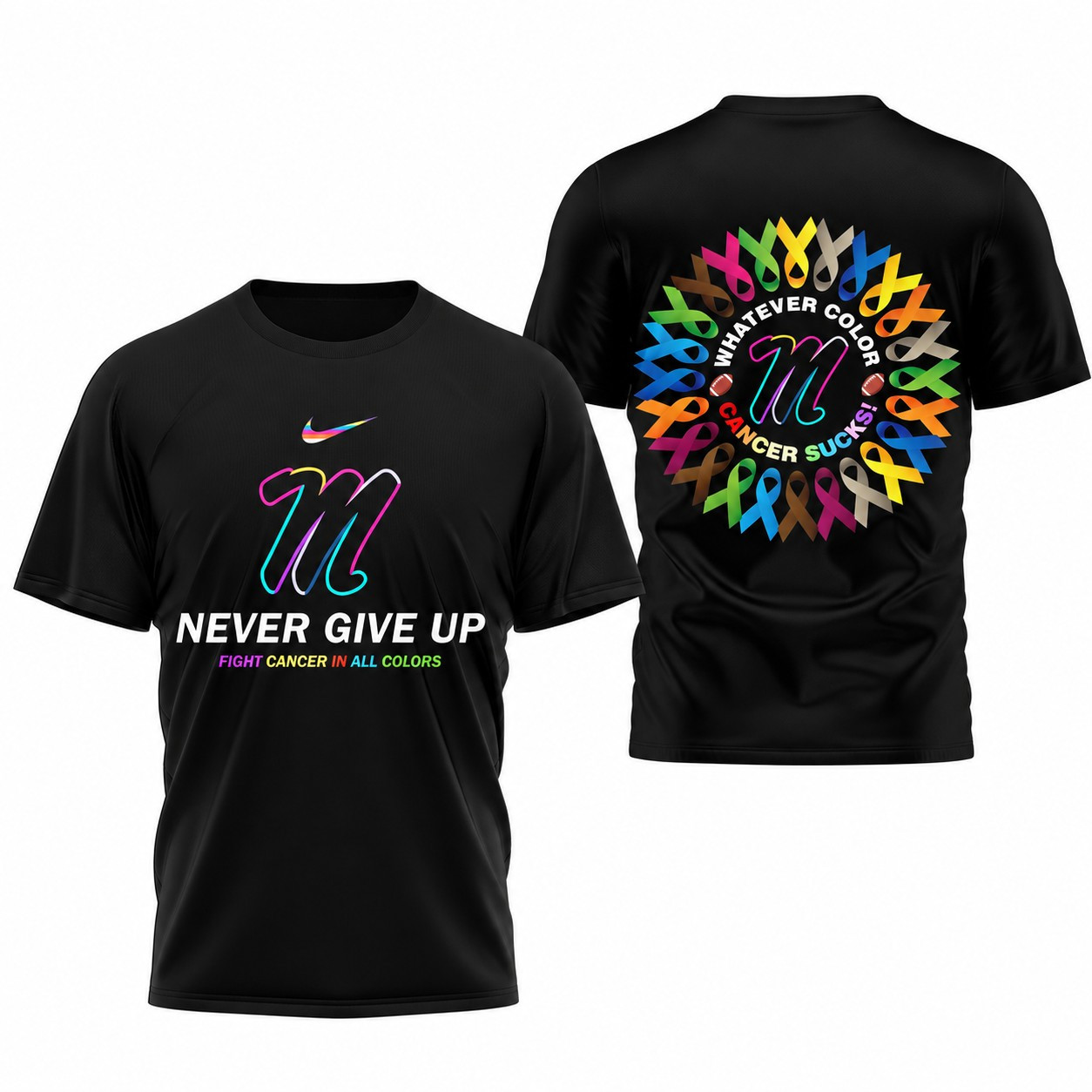 Ole Miss Rebels | Premium NCAA FIGHT CANCER IN ALL COLORS 3D Shirt TD
