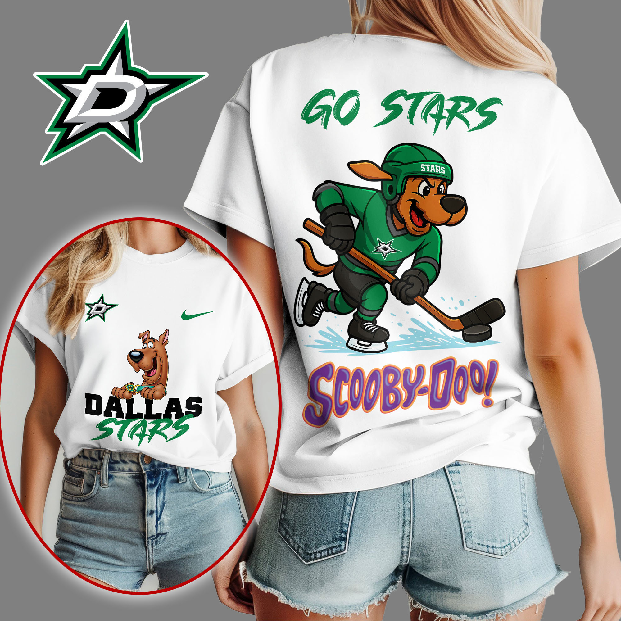 Dallas Stars | Premium NHL Scooby-Doo Fan Women's Shirt NY