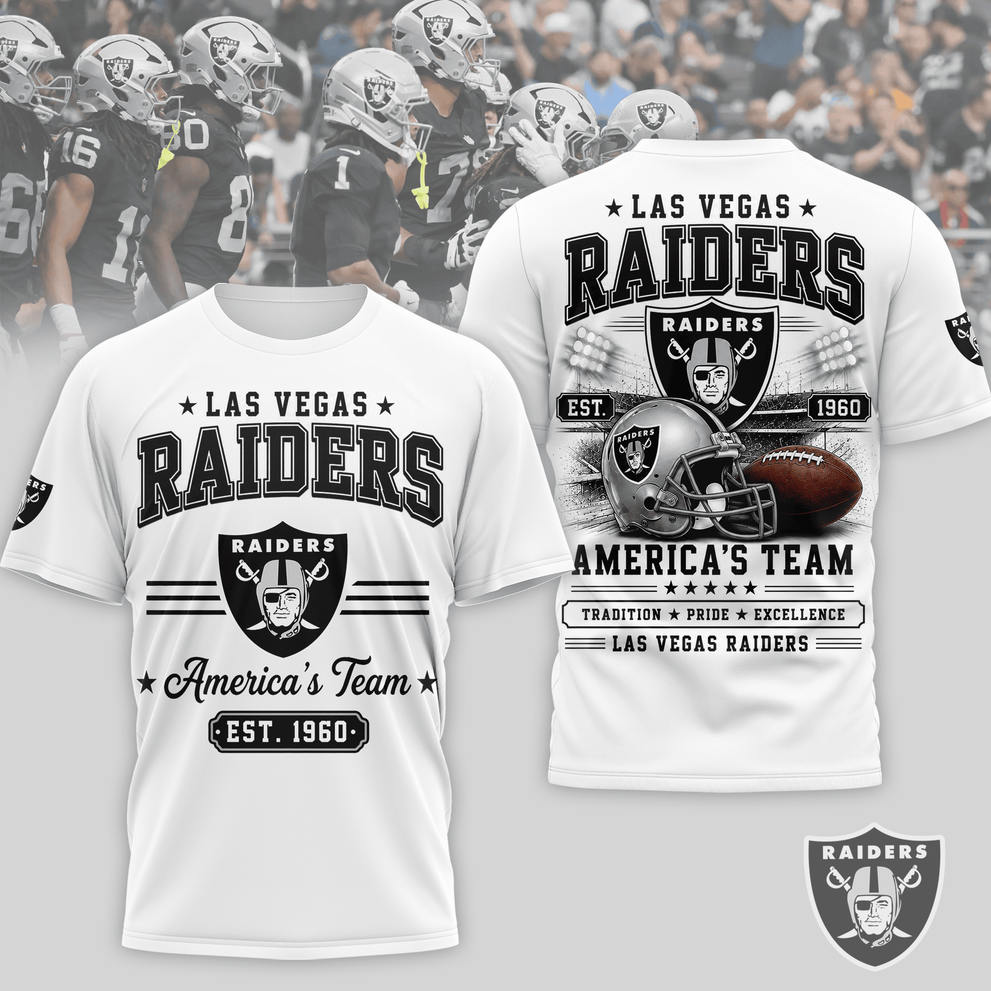 Las Vegas Raiders | Premium NFL Team Tradition Pride 3D Shirt NTH1