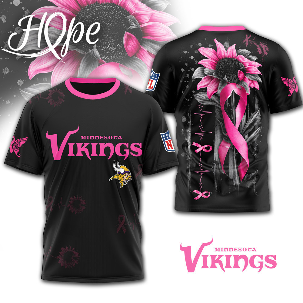 Minnesota Vikings | Premium NFL Hope Pink Ribbon 3D Shirt NTH1