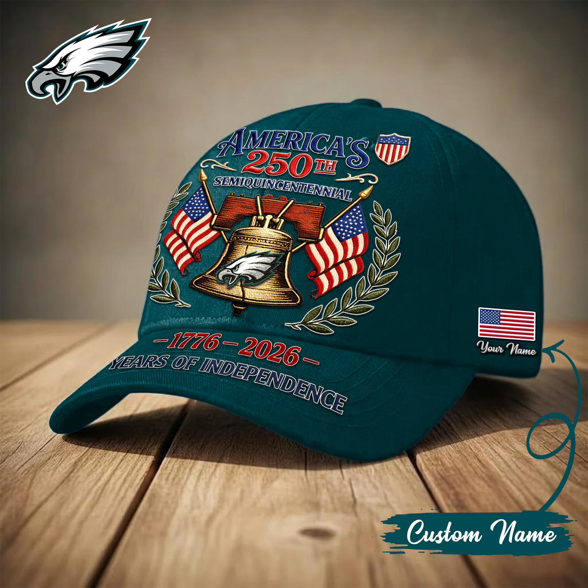 Philadelphia Eagles | Premium NFL 1776-2026 Years Of Independence Classic Cap TD
