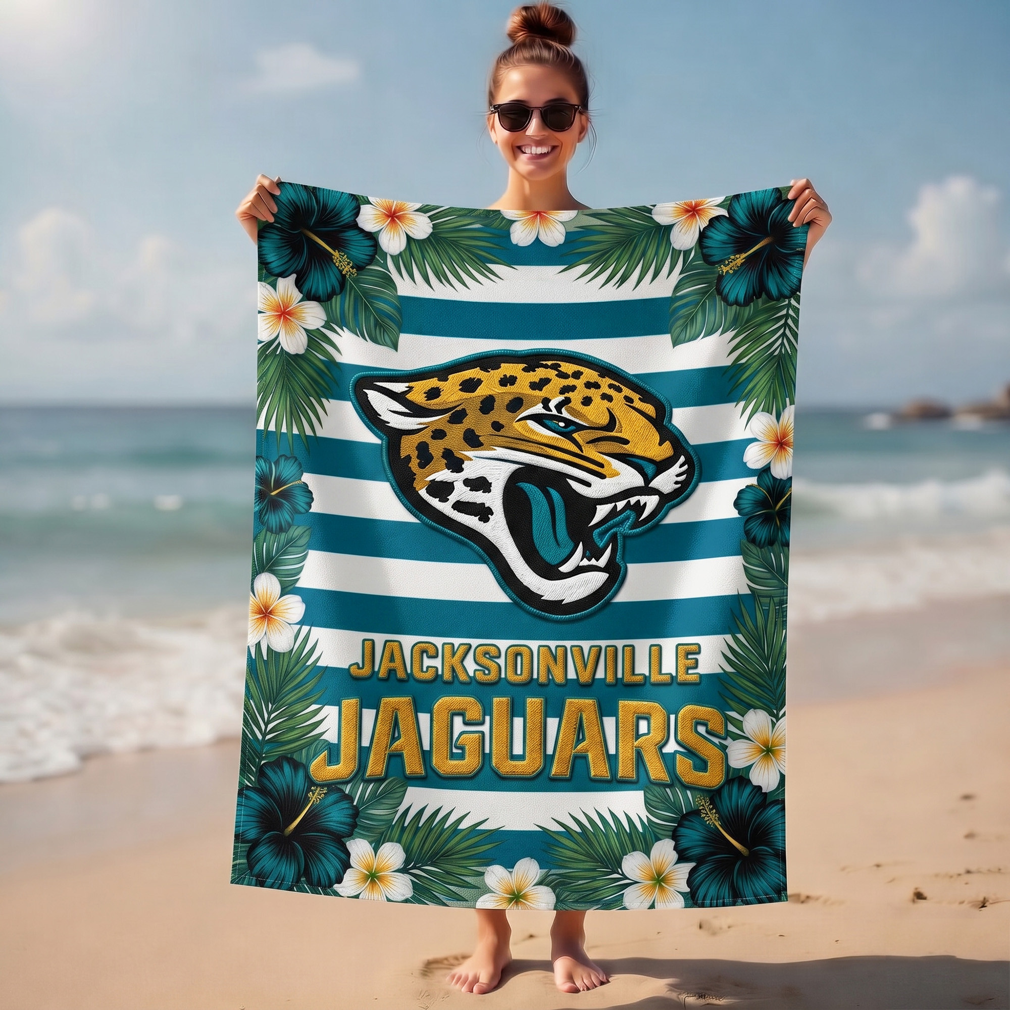 Jacksonville Jaguars | Premium NFL Tropical Beach Towel NY