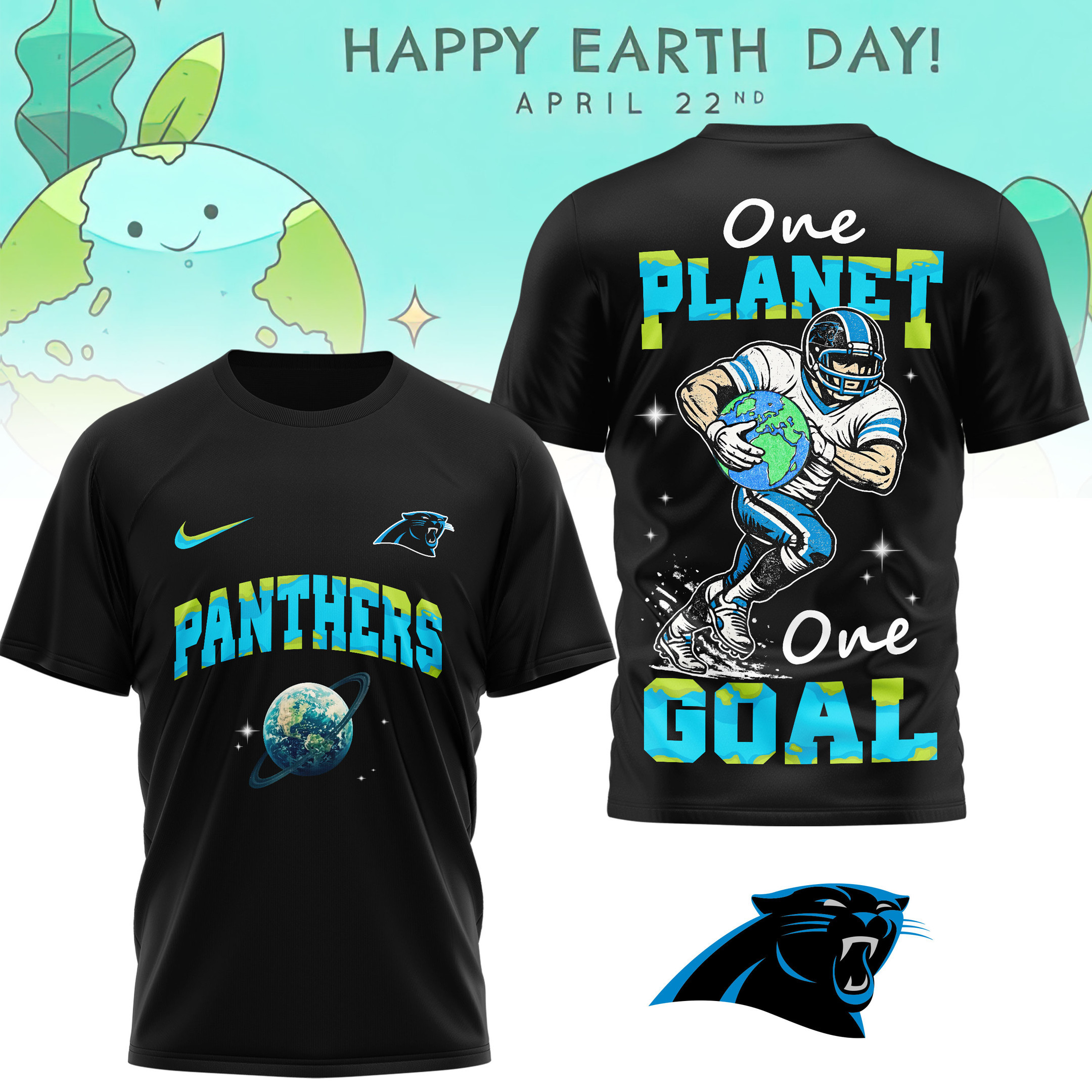 Carolina Panthers | Premium NFL x Earth Day 3D Shirt HY
