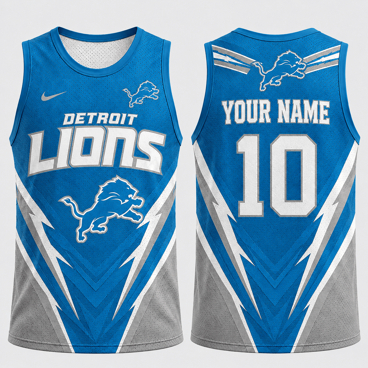 Detroit Lions | Premium NFL Personalized Name Number Fan Pride Tank Top TD