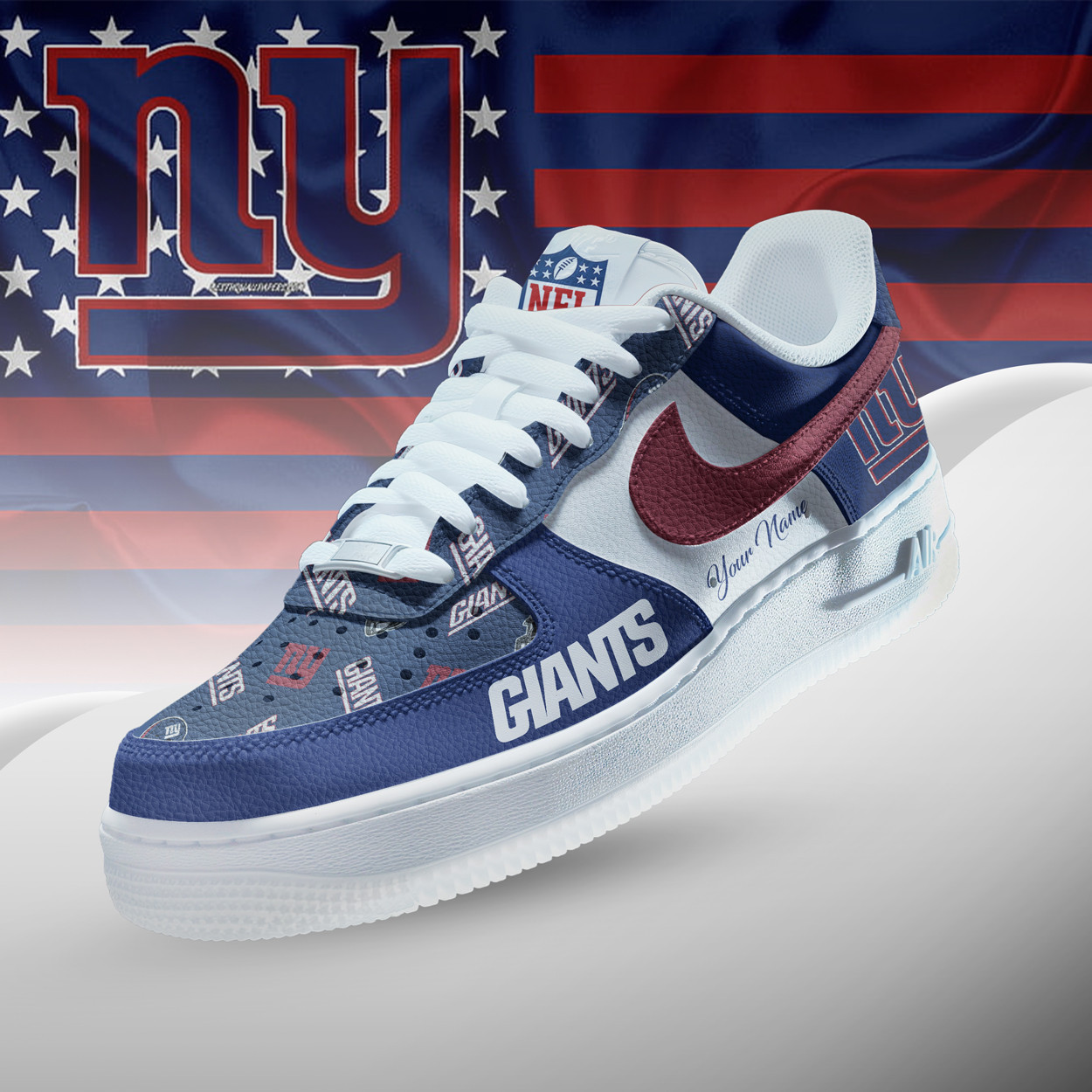 New York Giants | Premium NFL Personalized Team Icon AF1 Shoes NTH1