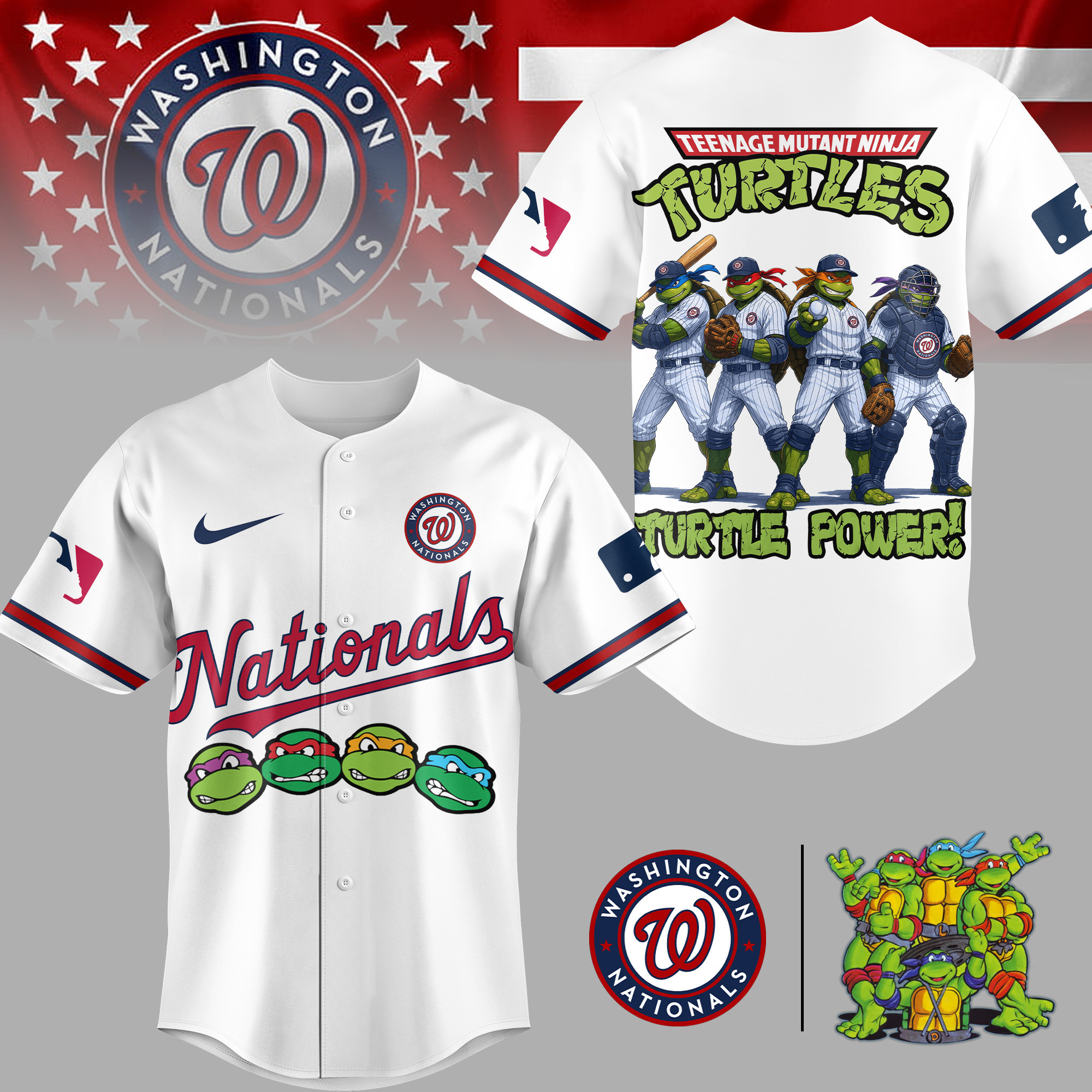 Washington Nationals | Premium MLB Teenage Mutant Ninja Turtles Jersey TD
