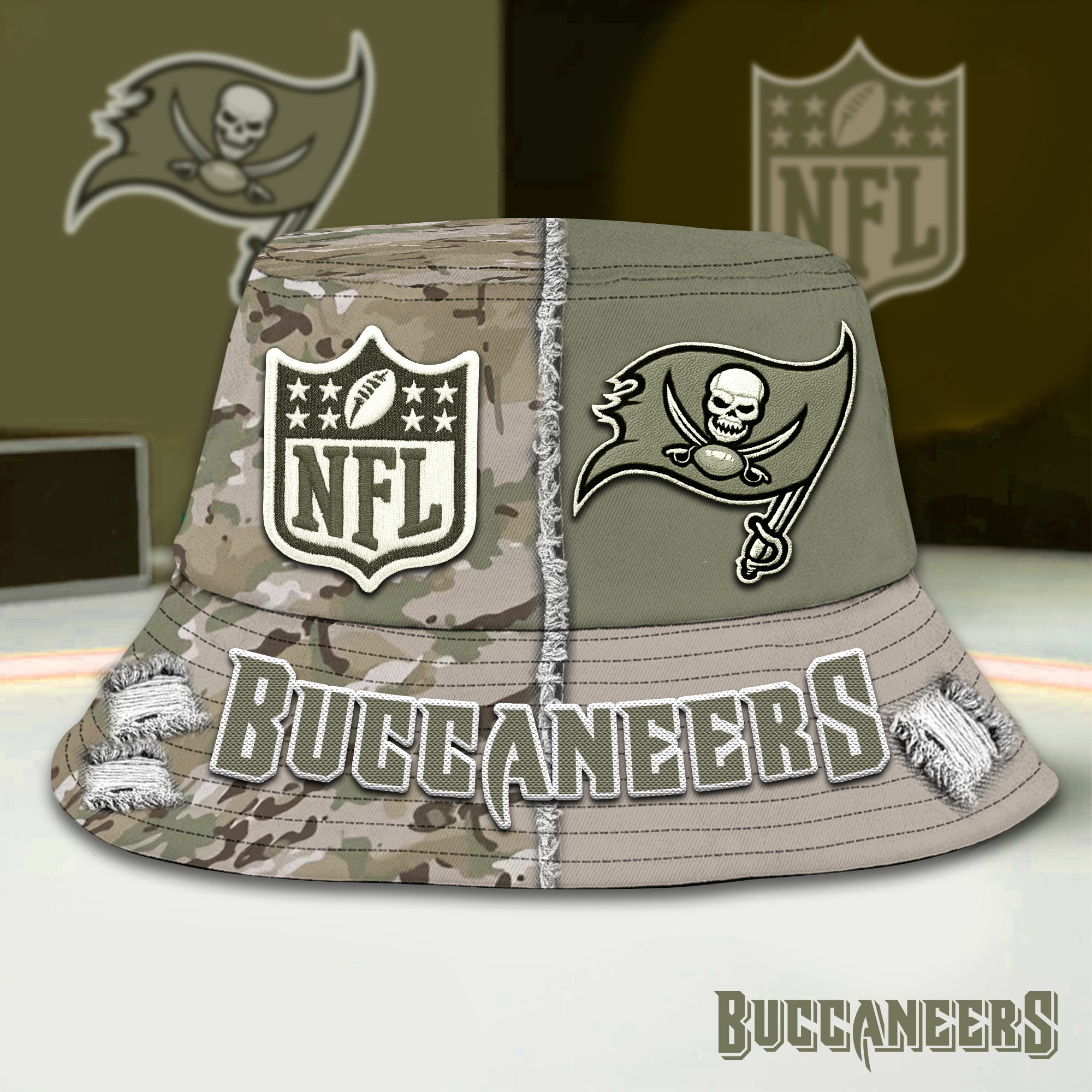 Tampa Bay Buccaneers | Premium NFL Army Bucket Hat TD