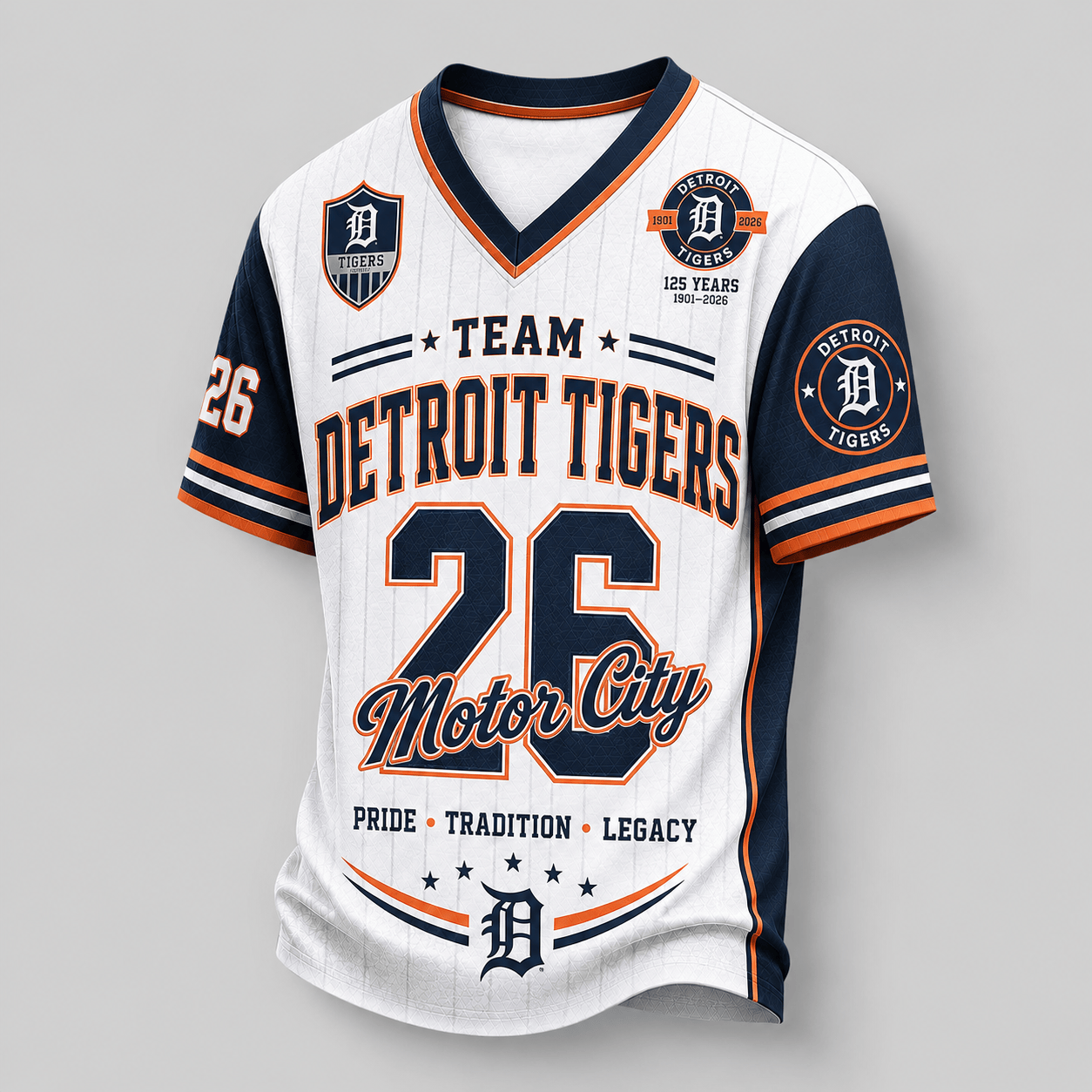 Detroit Tigers | Premium MLB Legacy Pride V-Neck Jersey