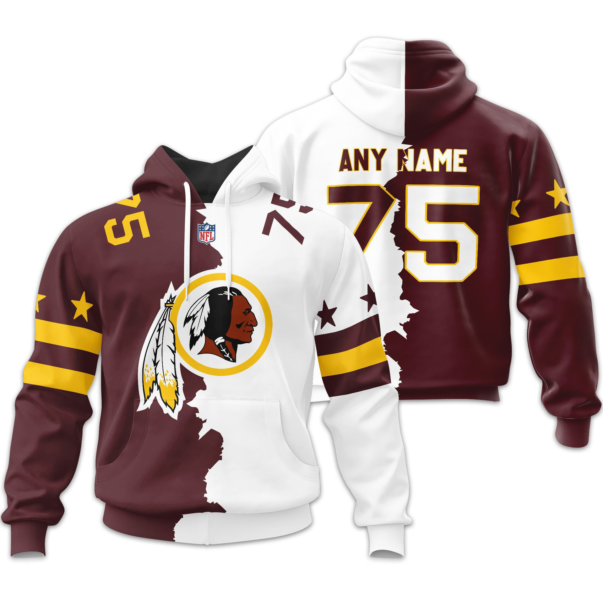 Washington Commanders | Premium NFL Home Mix Away Hoodie TD