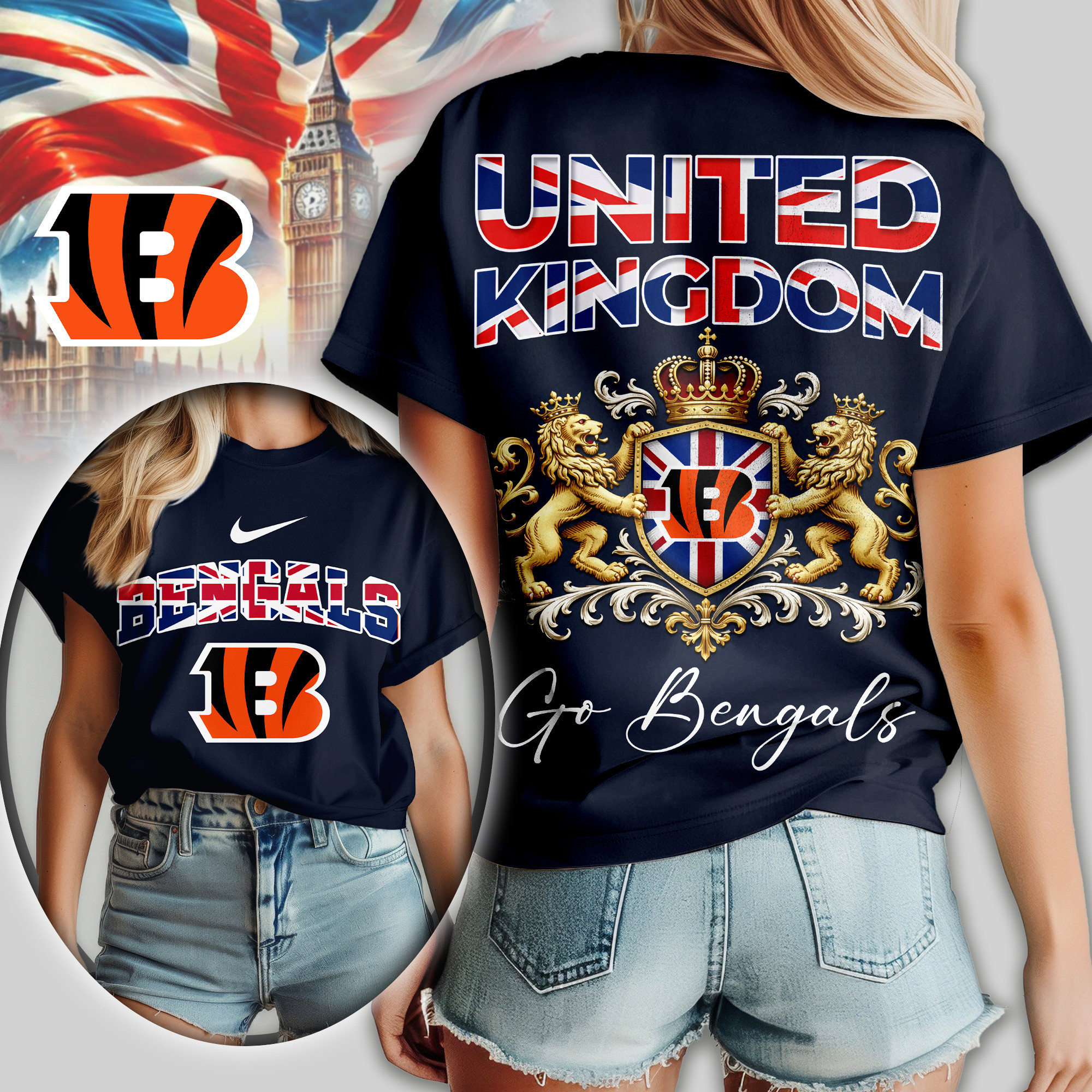 Cincinnati Bengals | Premium NFL United Kingdom Women Shirt TD