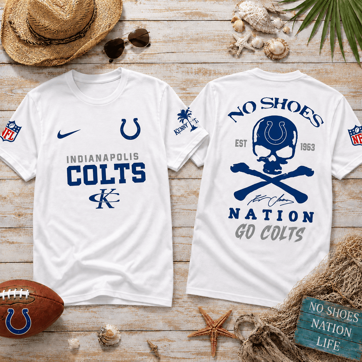 Indianapolis Colts| Premium NFL No Shoes Nation Fan 3D Shirt NY