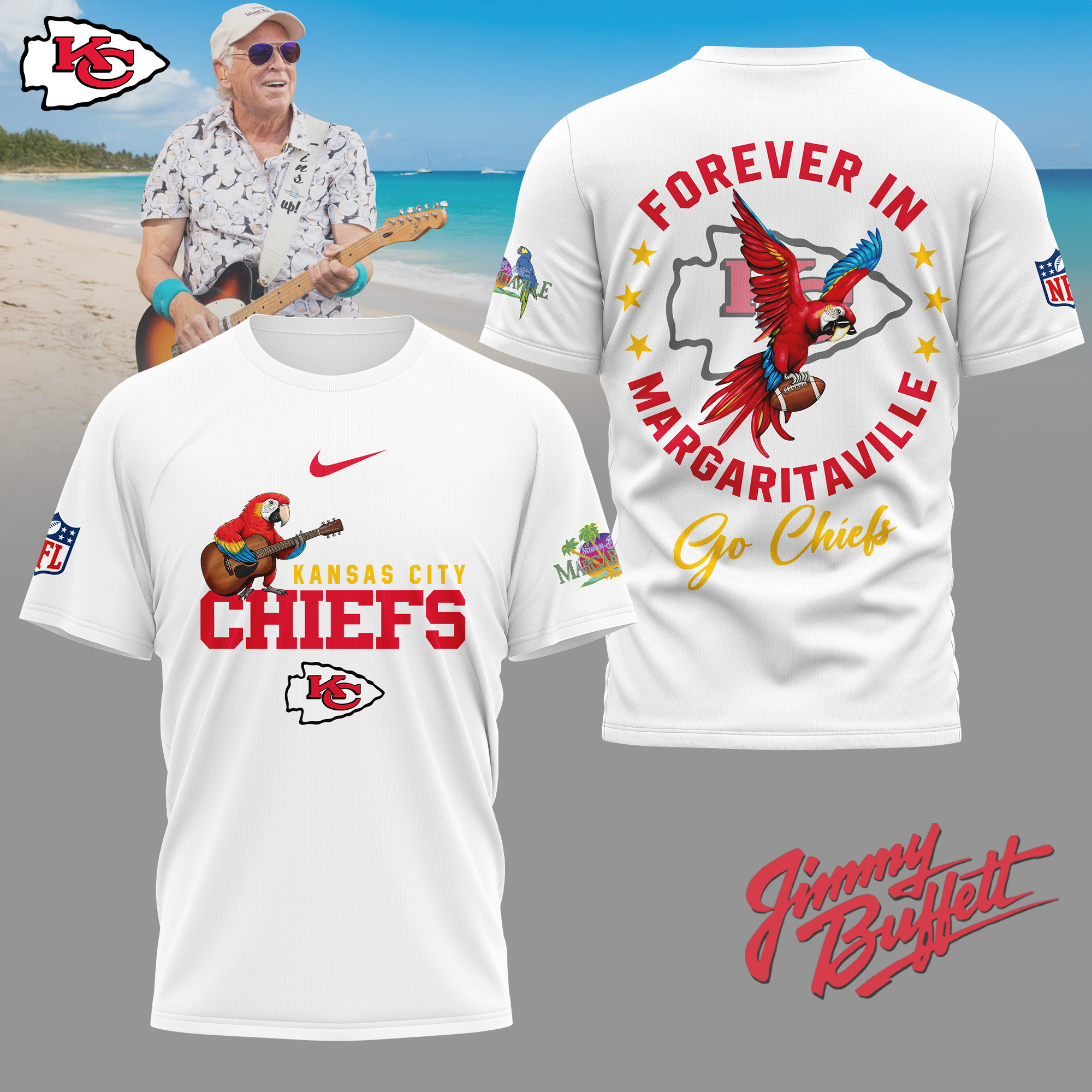 Kansas City Chiefs | Premium NFL Forever in Margaritaville 3D Shirt NY