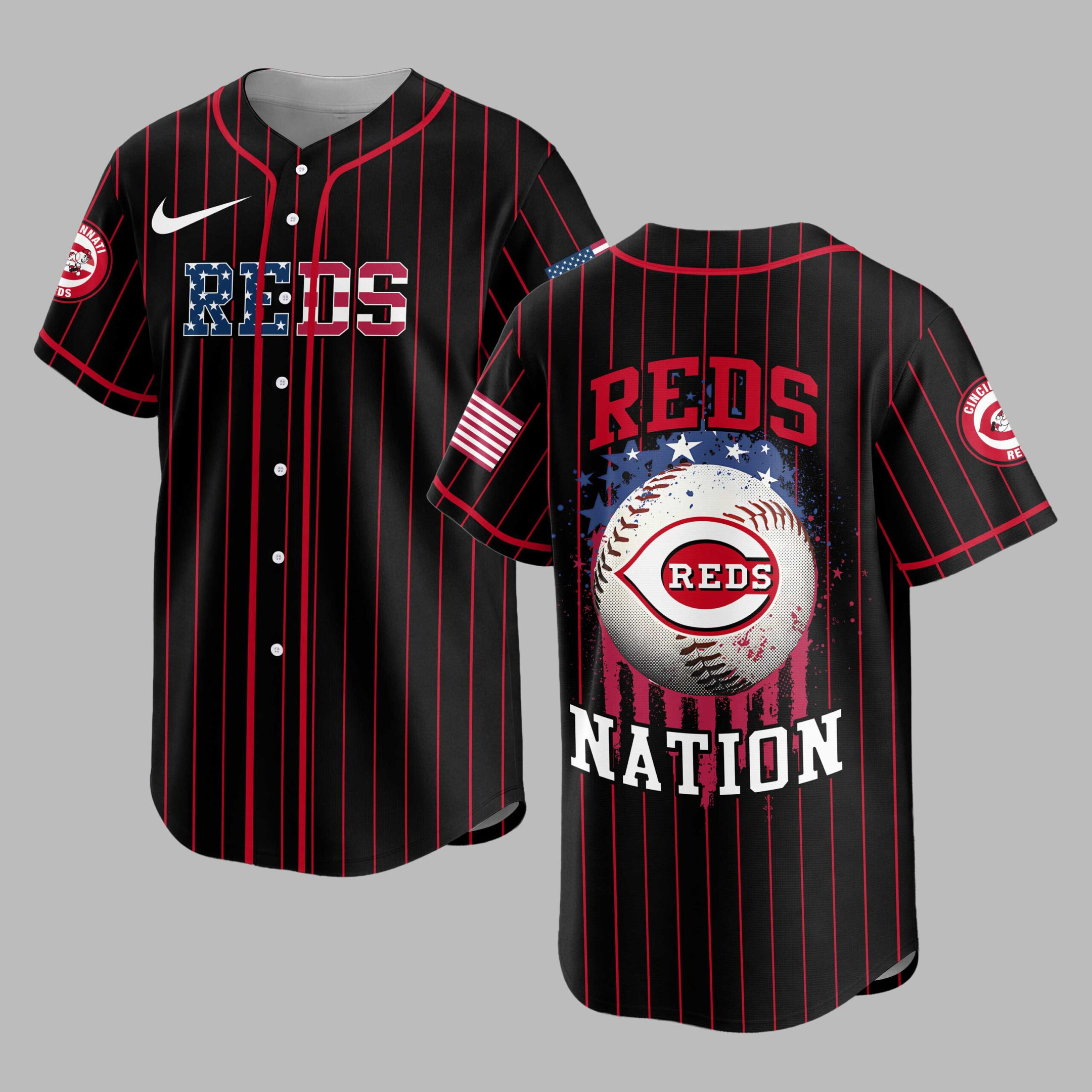 Cincinnati Reds | MLB USA Flag Edition Premium Baseball Jersey