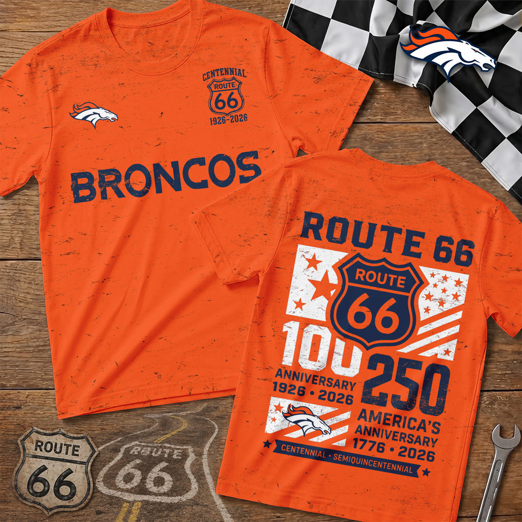 Denver Broncos | Premium NFL Route 66 Centennial T-Shirt TD