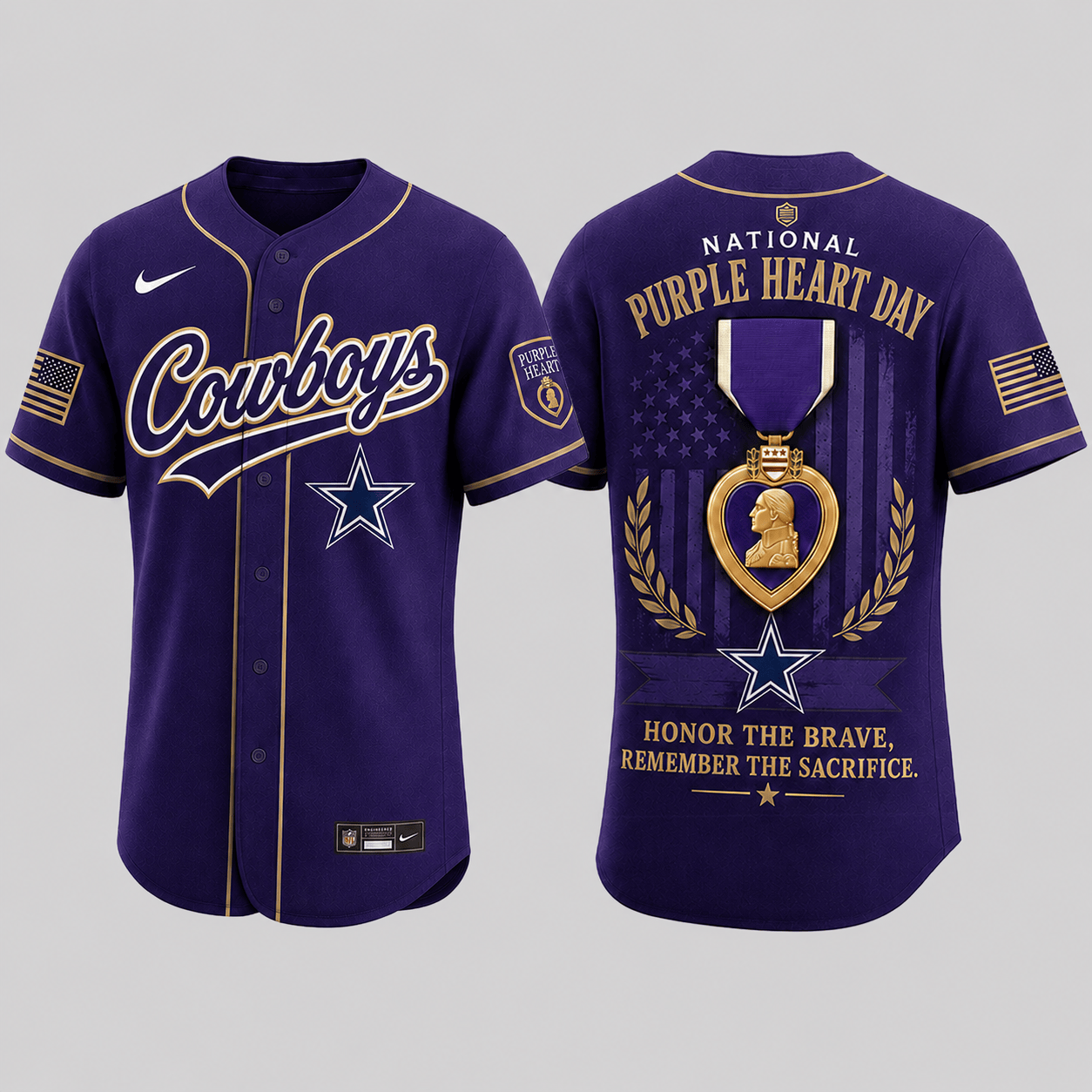 Dallas Cowboys | Premium NFL Purple Heart Day Jersey Shirt TD