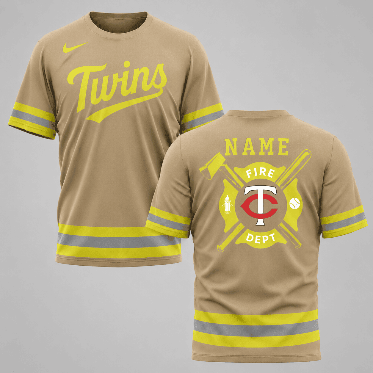 Minnesota Twins | MLB x Personalized Firefighters Hi-vis 3D Shirt