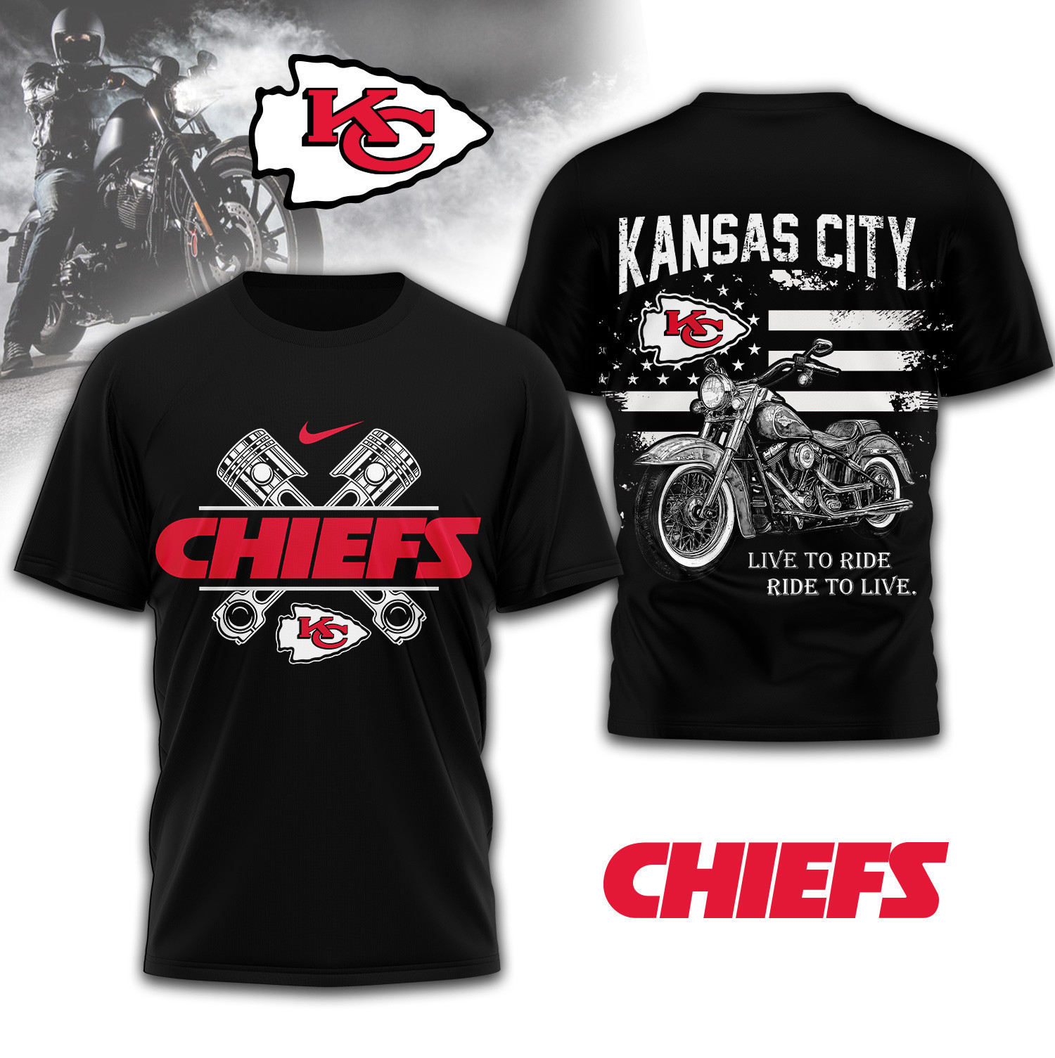 Kansas City Chiefs | Premium NFL Biker 3D Shirt TD230825