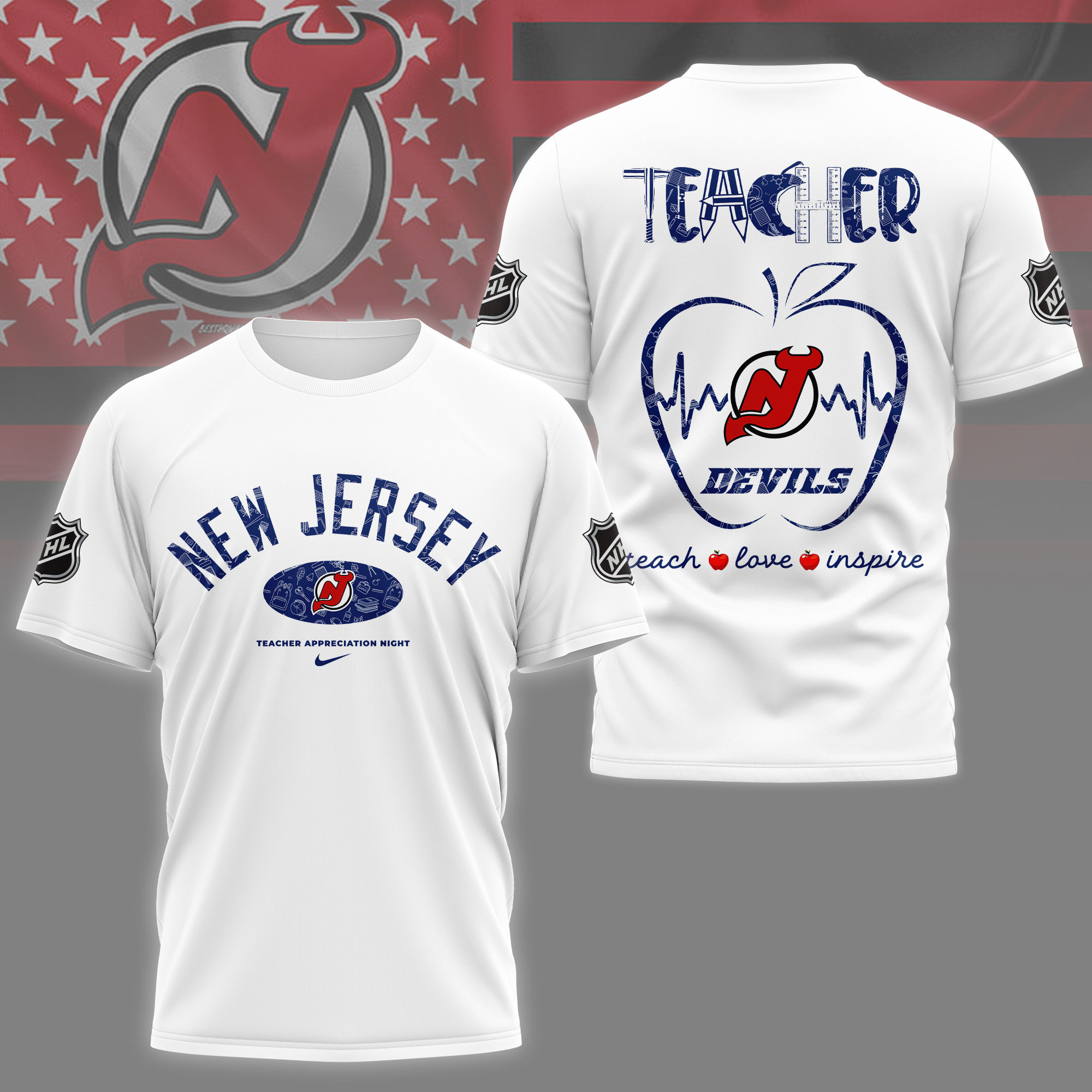 New Jersey Devils | Premium NHL Teacher Appreciation Day 3D Shirt NY