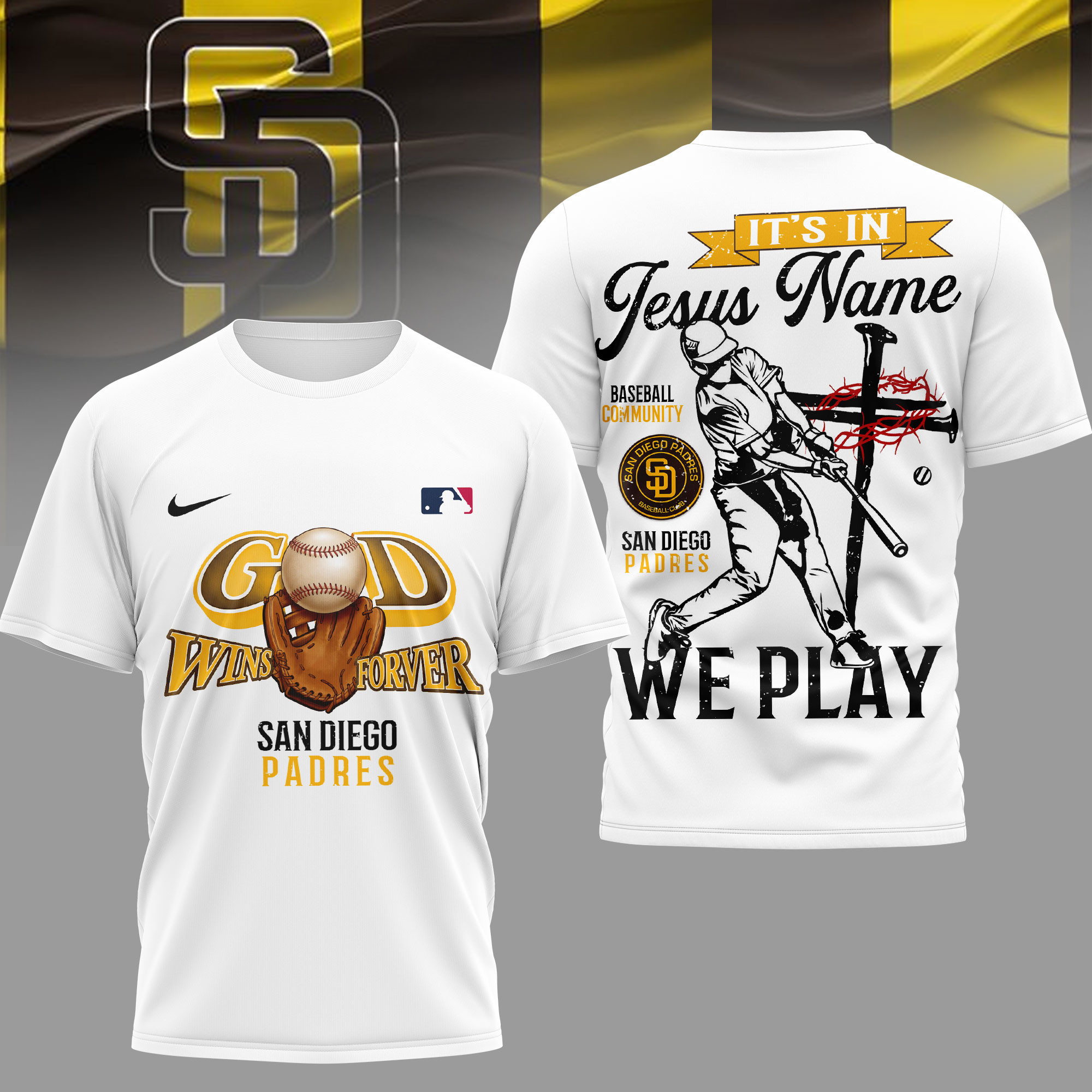 San Diego Padres | Premium MLB In Jesus Name We Play 3D Shirt HY