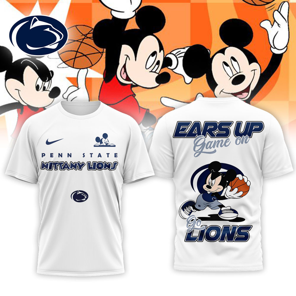 Penn State Nittany Lions | Premium NCAA Mickey Ears Up Game On 3D T-Shirt NP