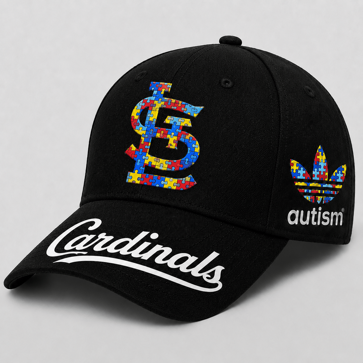 St. Louis Cardinals | Premium MLB Puzzle Heart Autism Baseball Cap