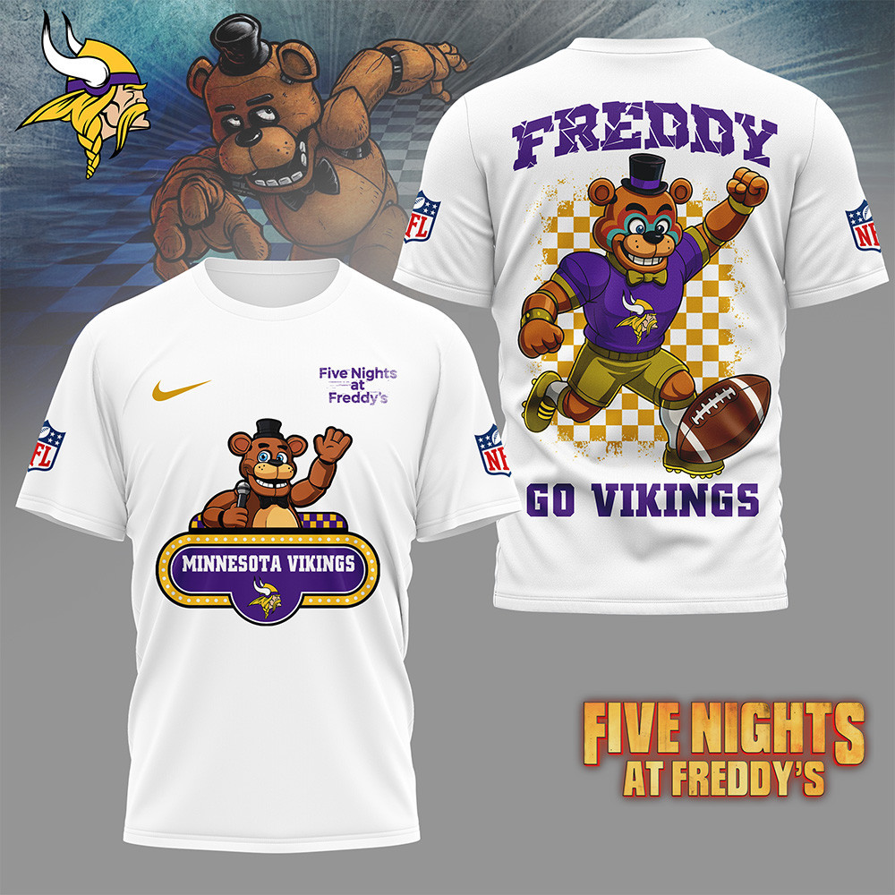 Minnesota Vikings | Premium NFL Five Nights at Freddy's 3D Shirt HI
