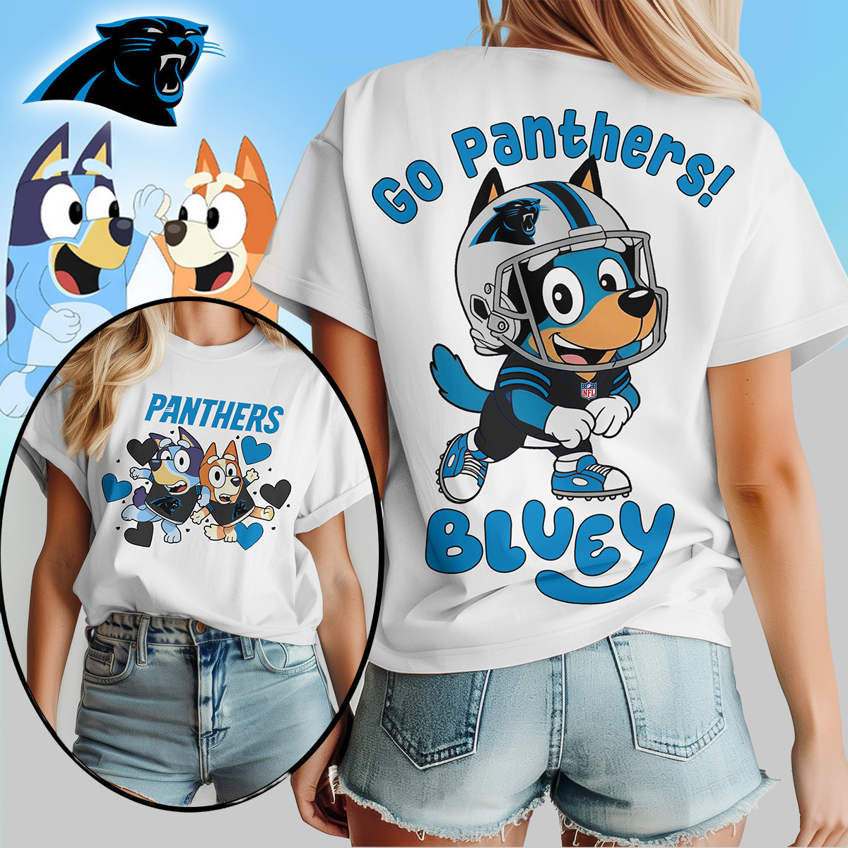 Carolina Panthers | Premium NFL Bluey Women's Shirt TD