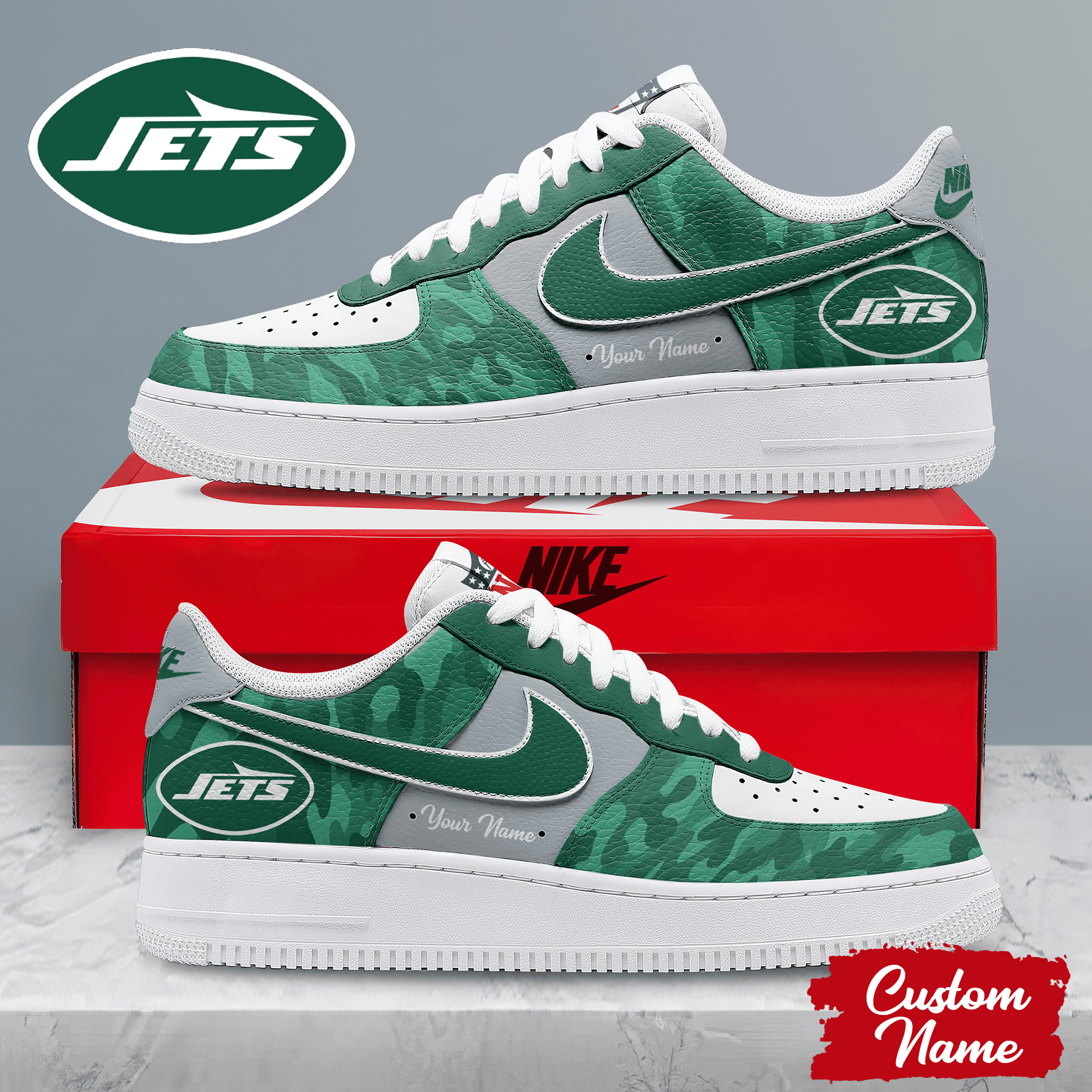 New York Jets | Premium NFL End Zone Energy AF1 Shoes NTH1