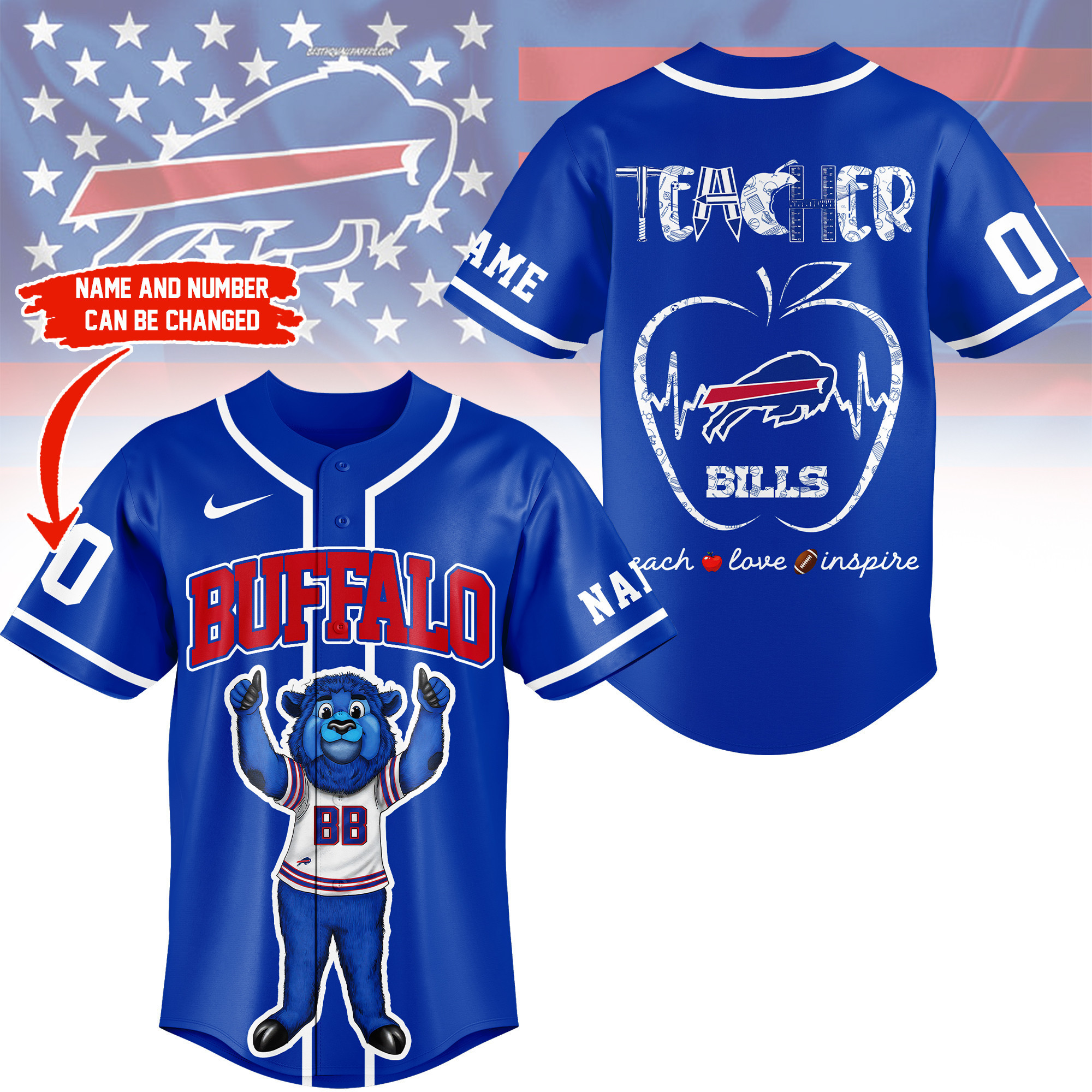 Buffalo Bills | Premium NFL Teacher Appreciation Month Jersey Shirt NY