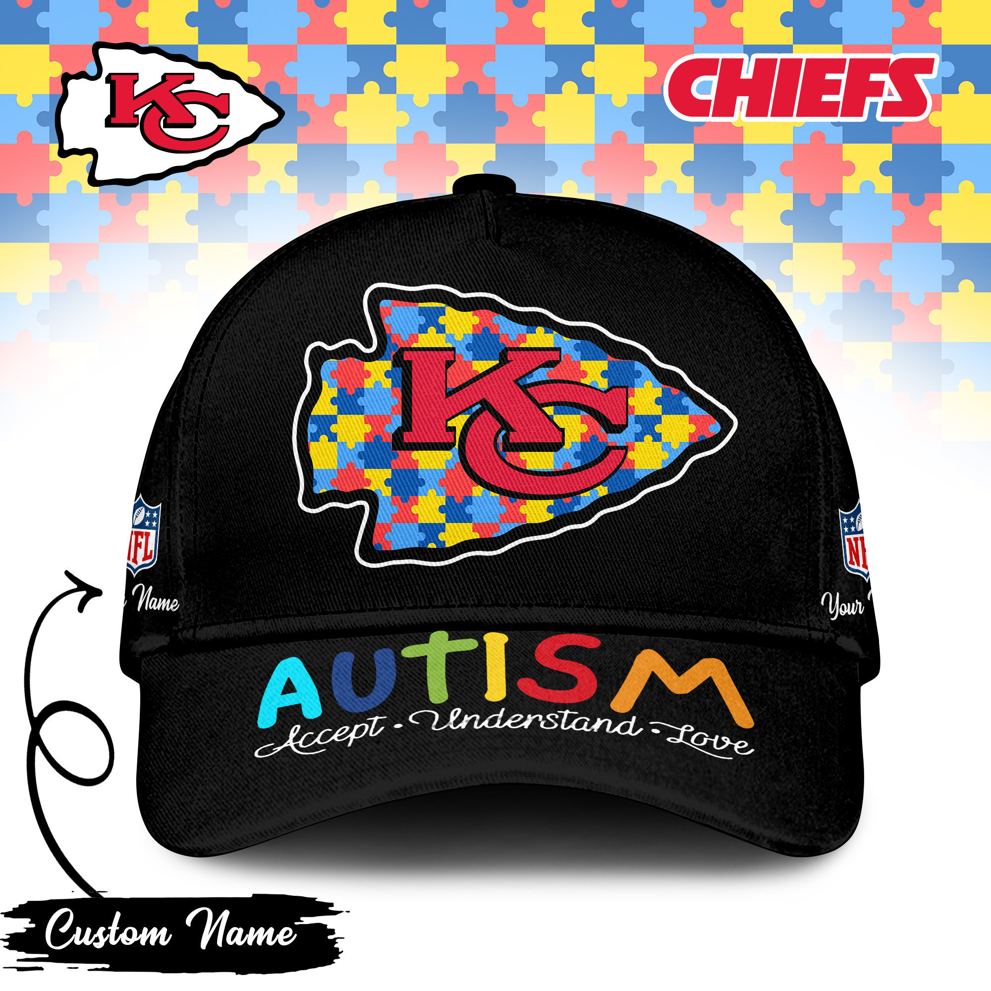 Kansas City Chiefs | PREMIUM CLASSIC CAP NFL AUTISM TD