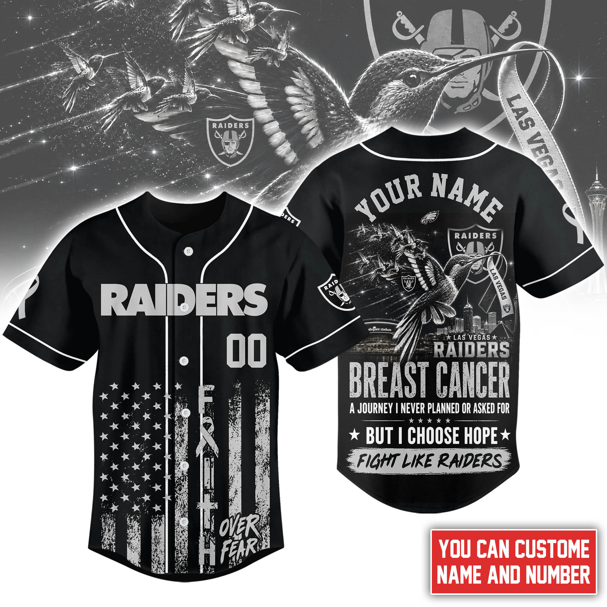 Las Vegas Raiders | Premium NFL Hope Over Fear Jersey NTH1
