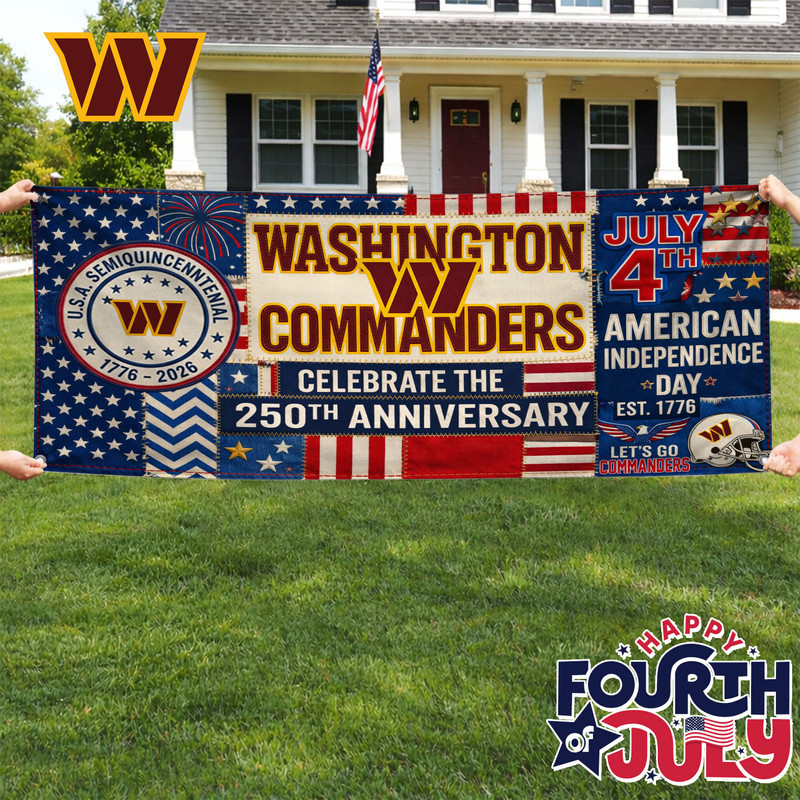 Washington Commanders | Premium NFL Patchwork America 250 Fabric Banner HY