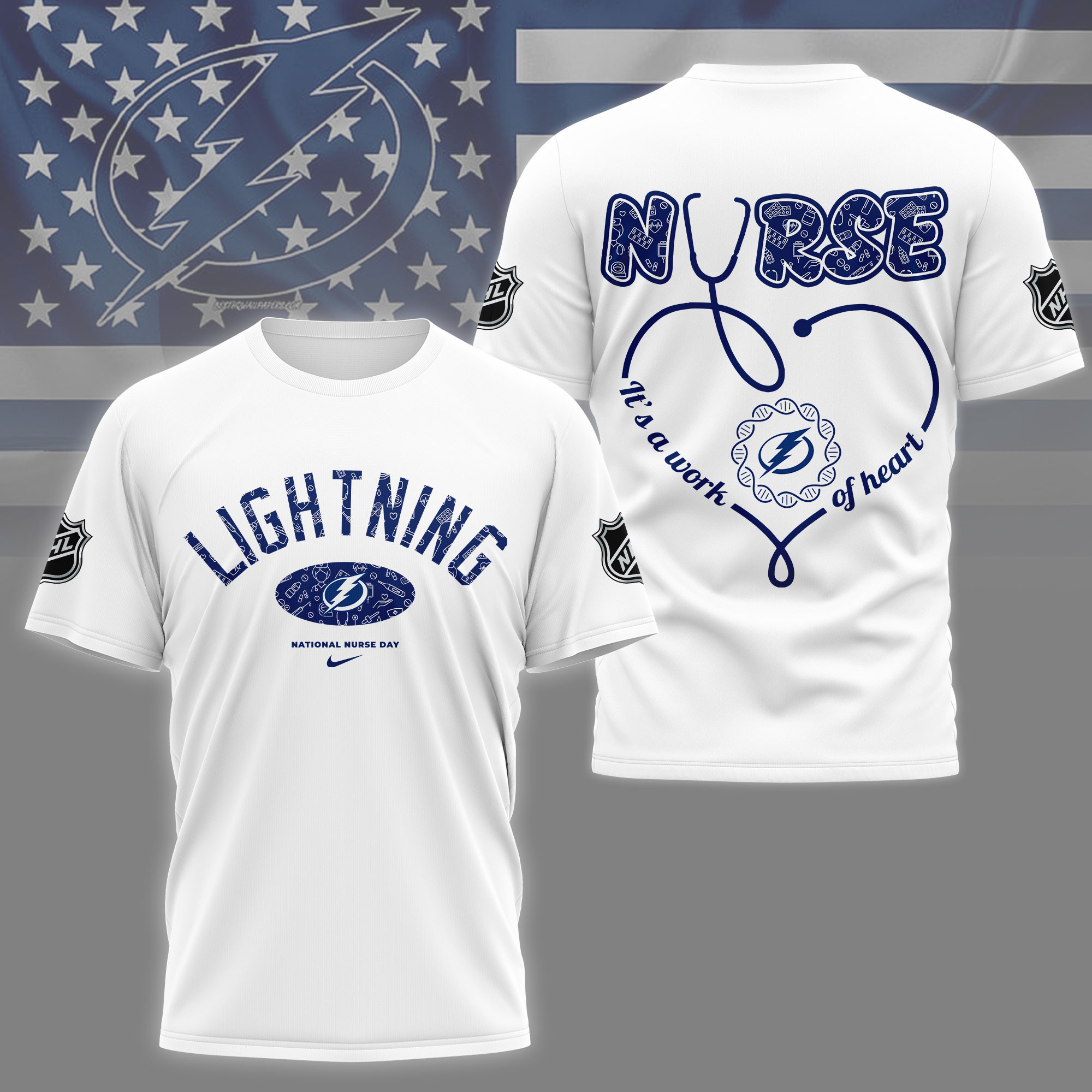 Tampa Bay Lightning | Premium NHL Nurse Appreciation Month 3D Shirt NY